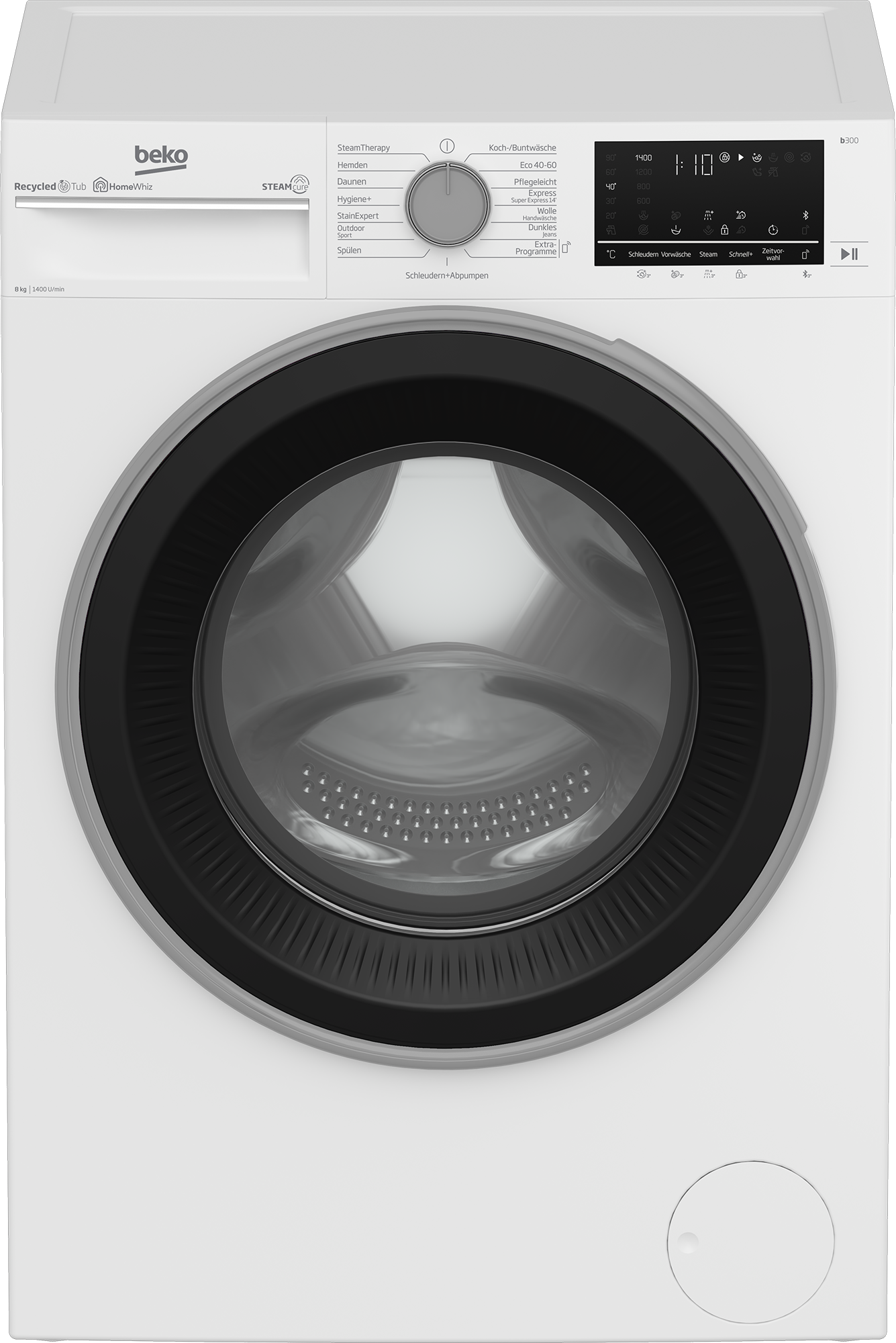 BEKO Waschmaschine, b300, allergenfrei auf kg, B3WFU58415W1, | SteamCure Raten 1400 99% BAUR 8 U/min, 