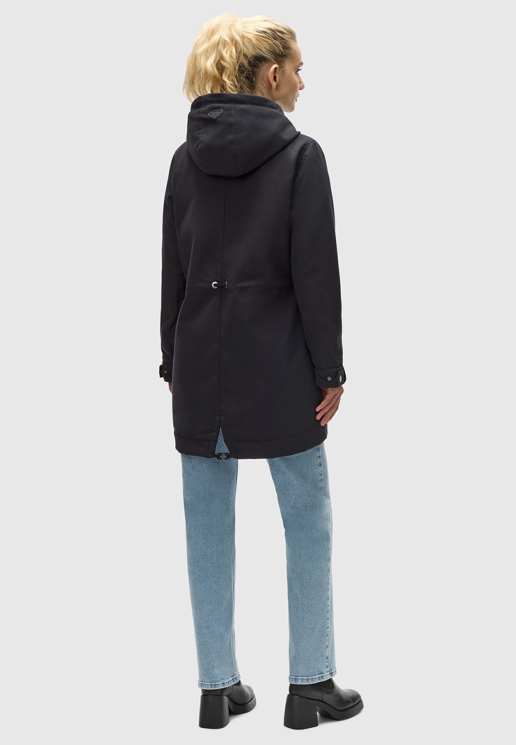Ragwear Kurzmantel »Canny Canvas«, Wasserdichter Damen Wintermantel mit Kapuze