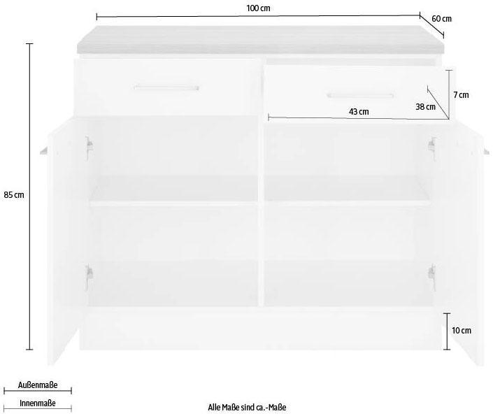 wiho Küchen Unterschrank »Zell«, Breite 100 cm | BAUR