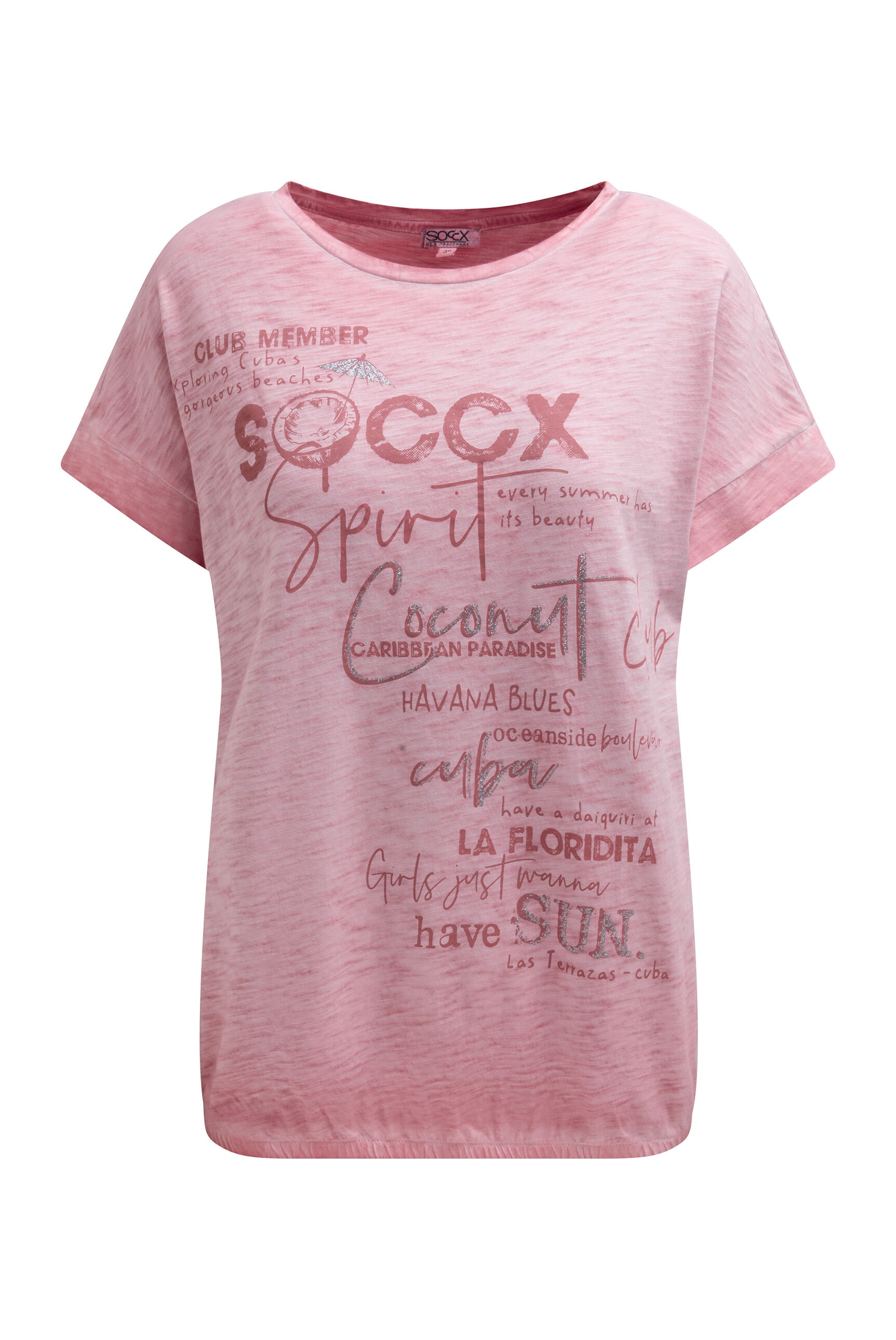 SOCCX Rundhalsshirt mit Gummizug im Saum