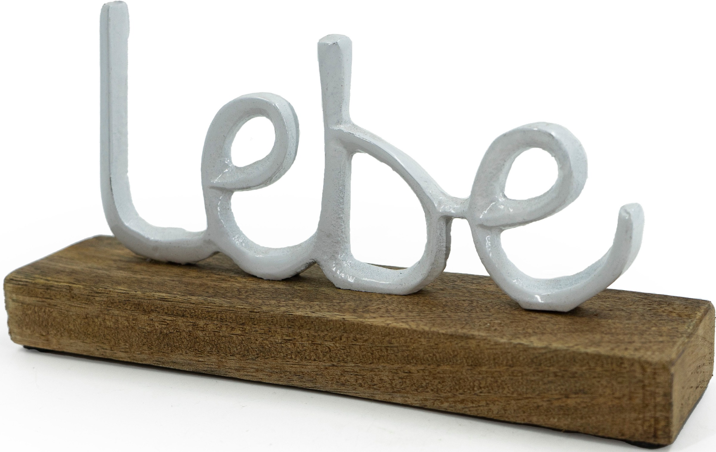 NOOR LIVING Deko-Schriftzug »Lebe, Liebe, Lache«, aus Holz und Aluminium