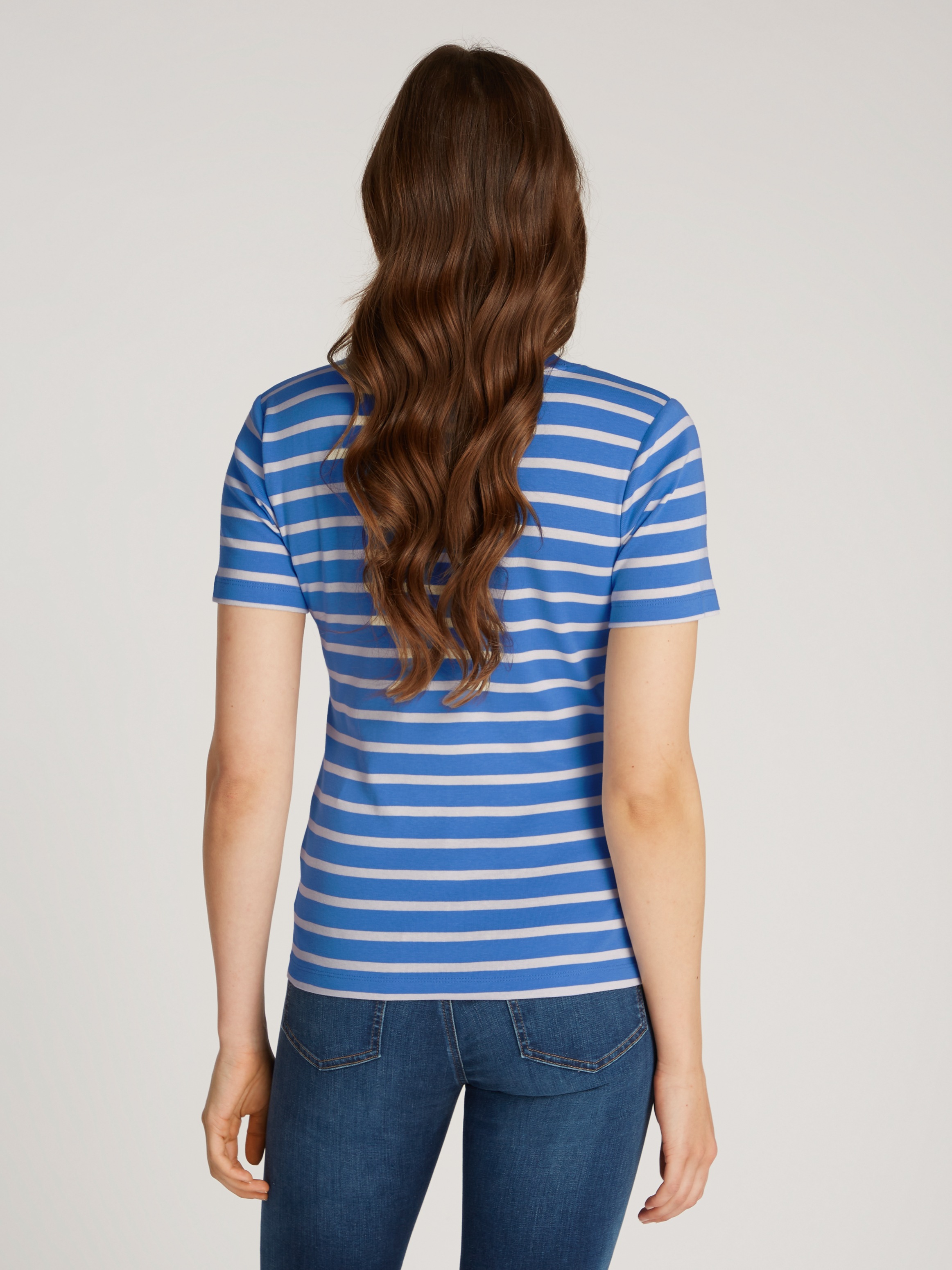 Tommy Hilfiger T-Shirt "SLIM CODY V-NK SS mit V-Ausschnitt und Streifen" Ba günstig online kaufen