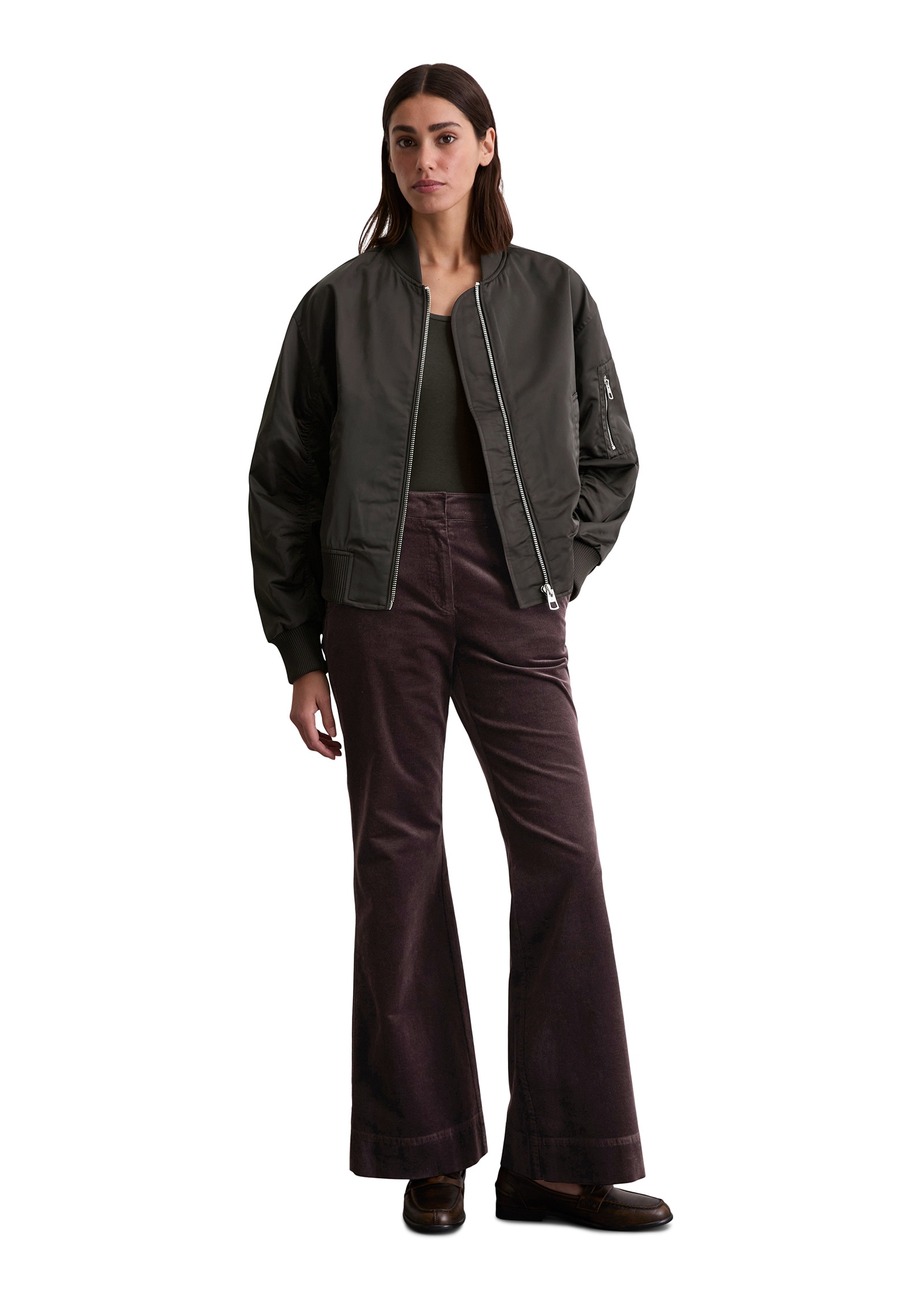 Marc O'Polo Outdoorjacke »aus recyceltem Shiny-Polyester-Twill«, ohne Kapuze