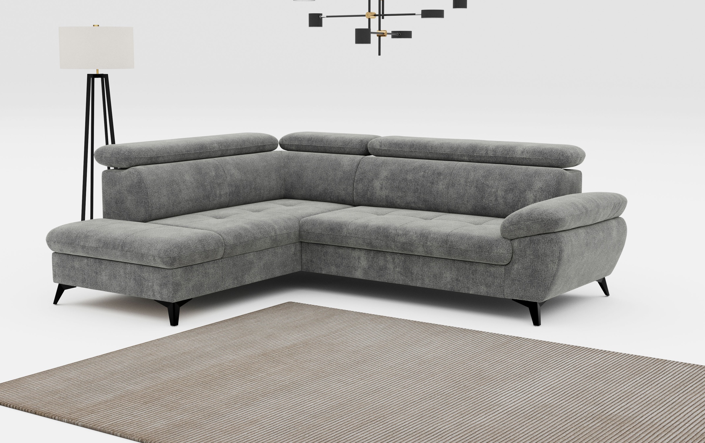 COTTA Ecksofa "Hudson L-Form, B: 256 cm" mit Kopfteilverstellung, optional günstig online kaufen