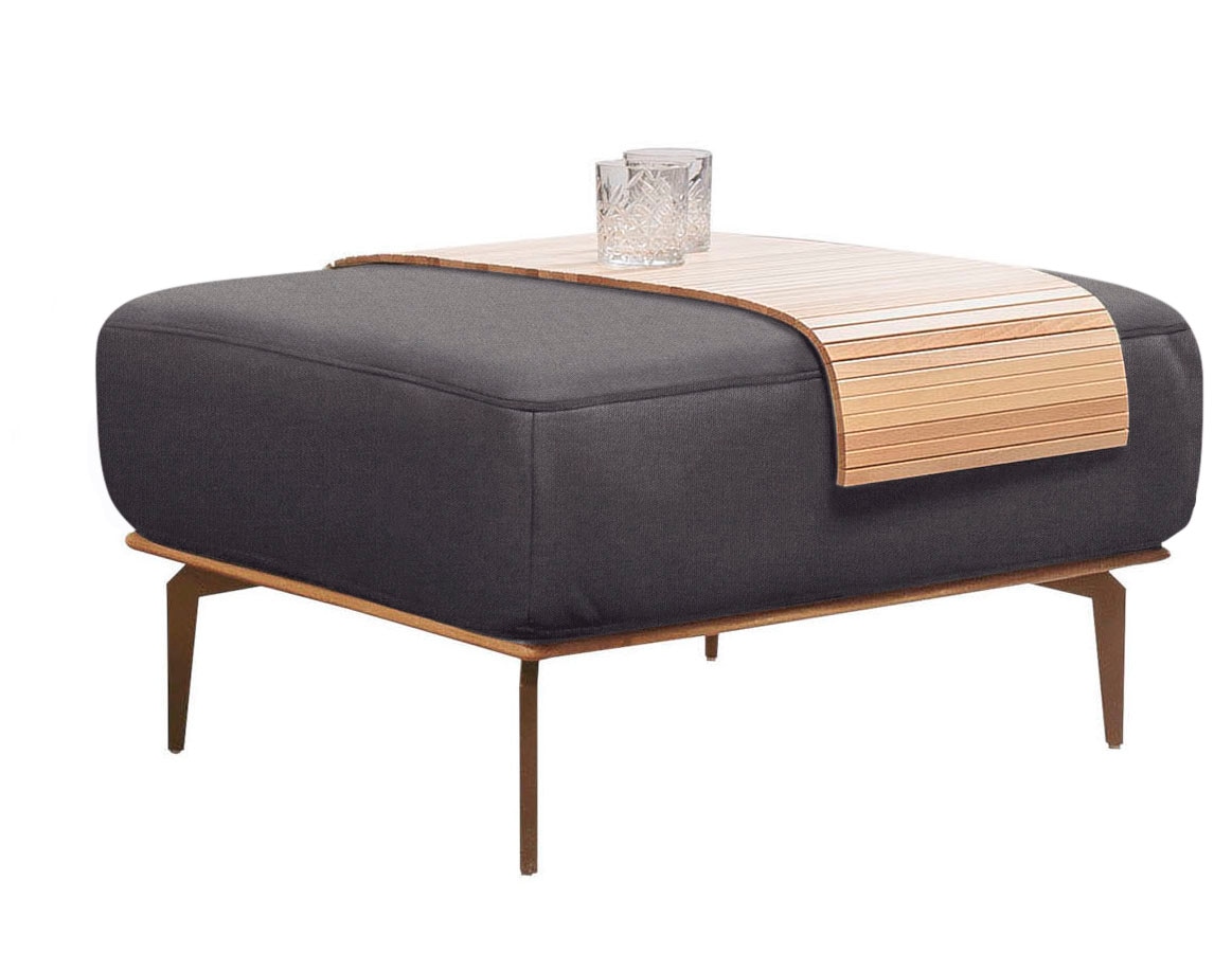 W.SCHILLIG Polsterhocker »run« mit Holzsockel, Füße in Bronze pulverbeschichtet, Breite 75 cm