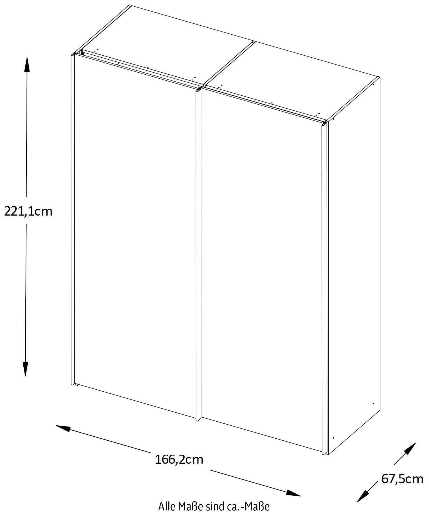 STAUD Schwebetürenschrank »Sinfonie Plus, edles Design in hochwertiger Qualität, Made in Germany«, Mit vier verschiedenen Ausstattungsvarianten