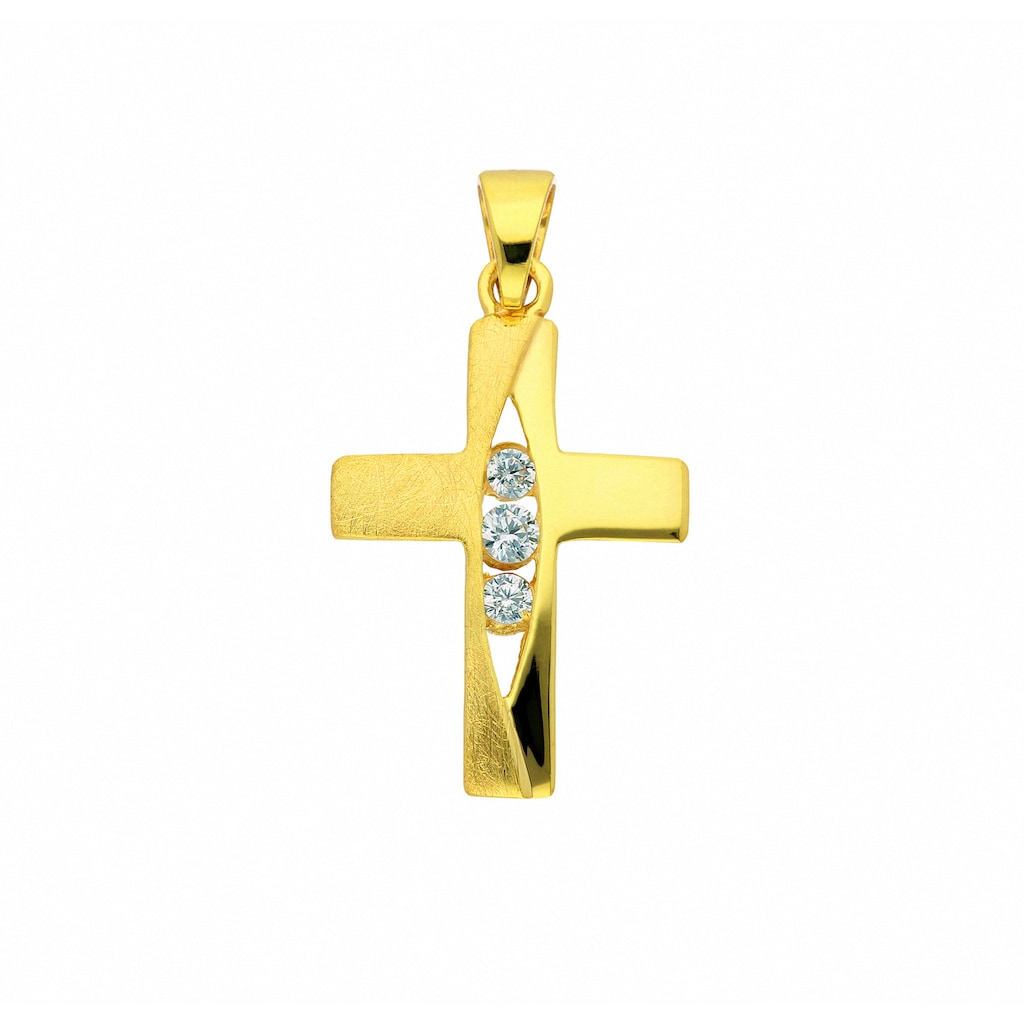 Adelia´s Kette ohne Anhänger »333 Gold Kreuz Anhänger mit Zirkonia«, Schmuckset - Set mit Halskette