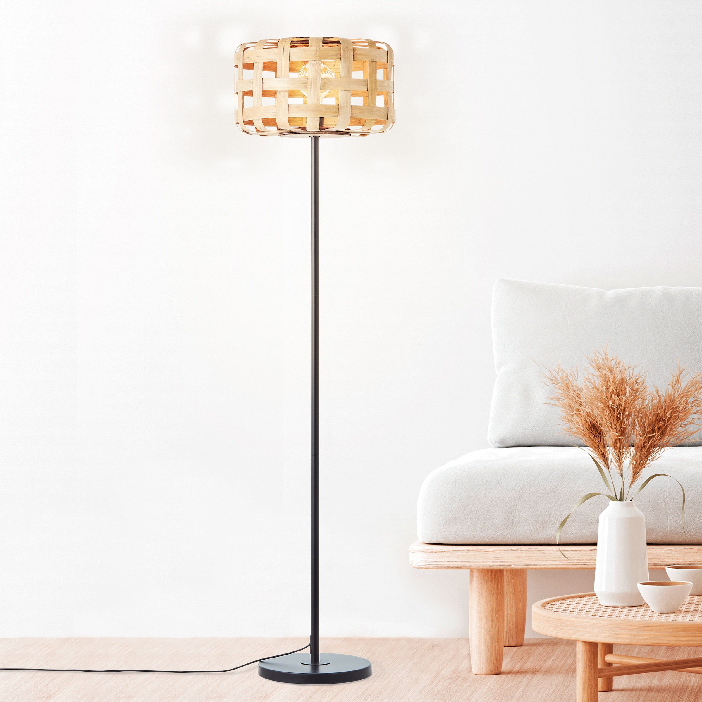 Brilliant Stehlampe »Woodline«, 36 Bambus, flammig-flammig, natur/schwarz Metall/ E27, BAUR cm, 139 x | 1