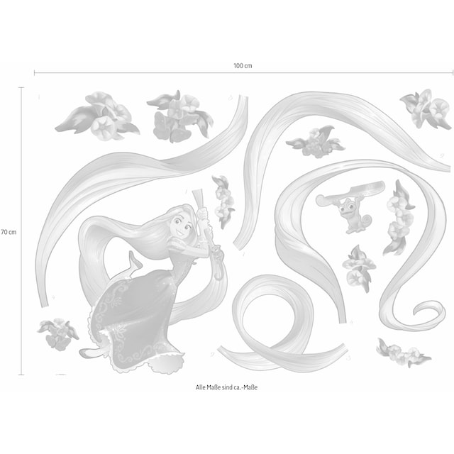 Komar Wandtattoo »Rapunzel«, 100x70 cm (Breite x Höhe), selbstklebendes  Wandtattoo | BAUR