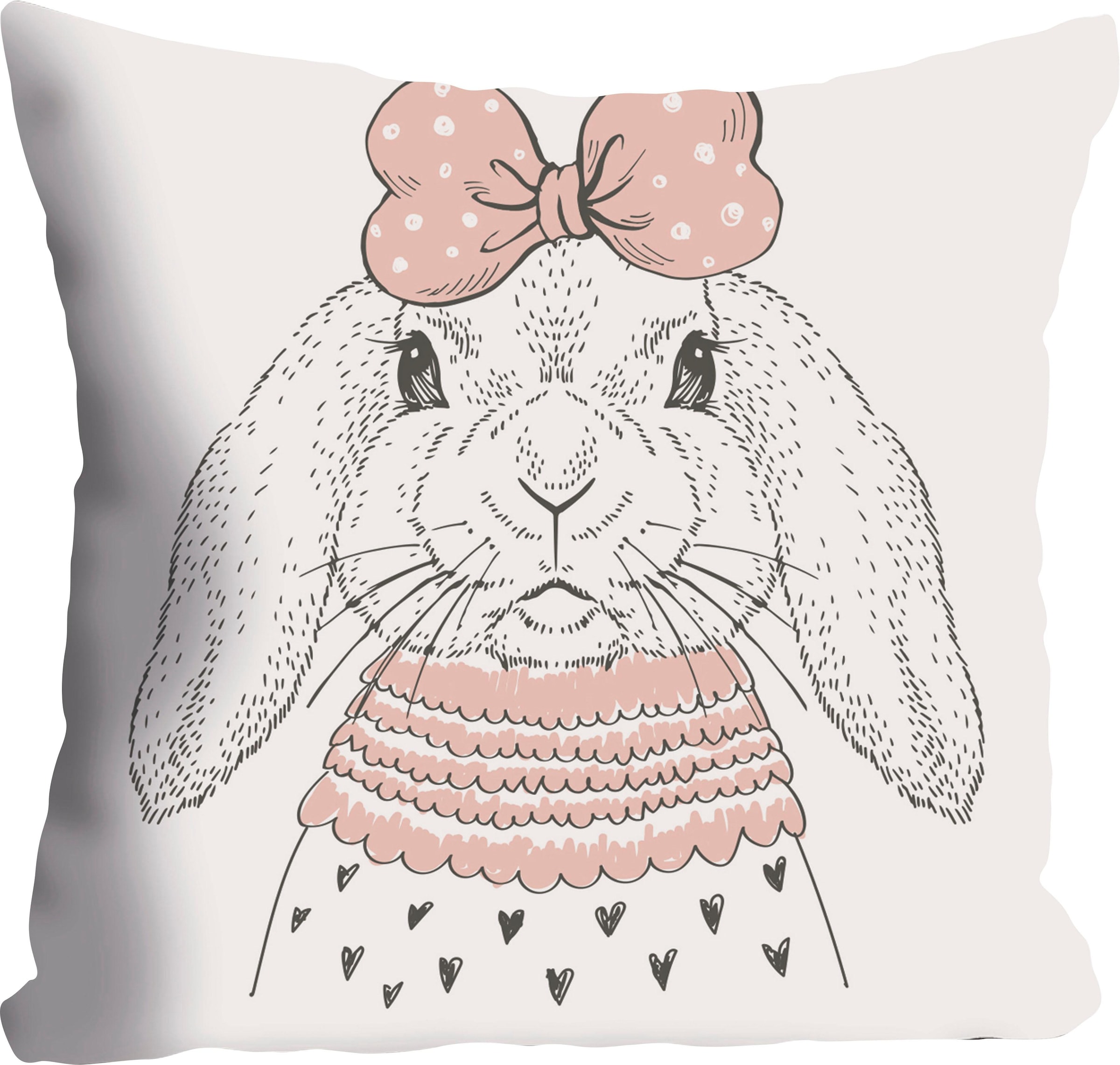 queence Dekokissen "Hase" Kissenhülle ohne Füllung, 1 Stück
