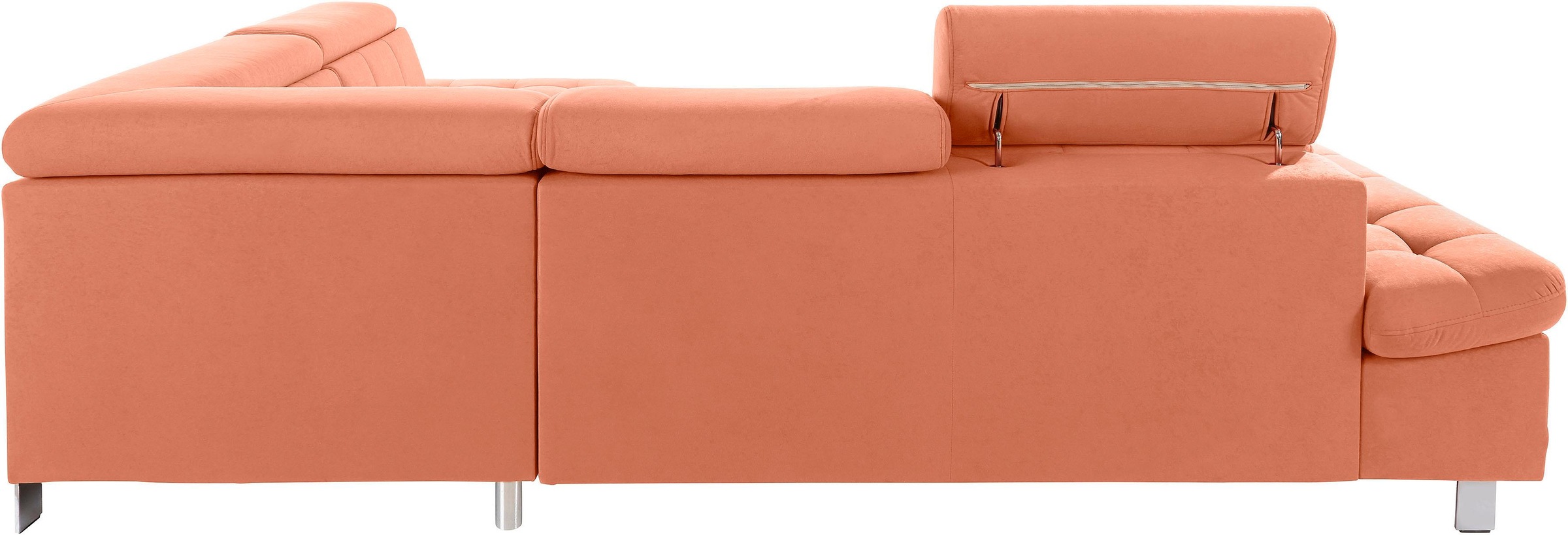 Ecksofa SIT & MORE "Limit L-Form", orange (terrakotta), B:275cm H:89cm T:217cm, Kunstleder SOFTLUX;Luxus-Microfaser ALTARA NUBUCK (100% Polyester);Struktur (100% Polyester), Sofas, Ecksofa, wahlweise mit Bettfunktion und Bettkasten 6