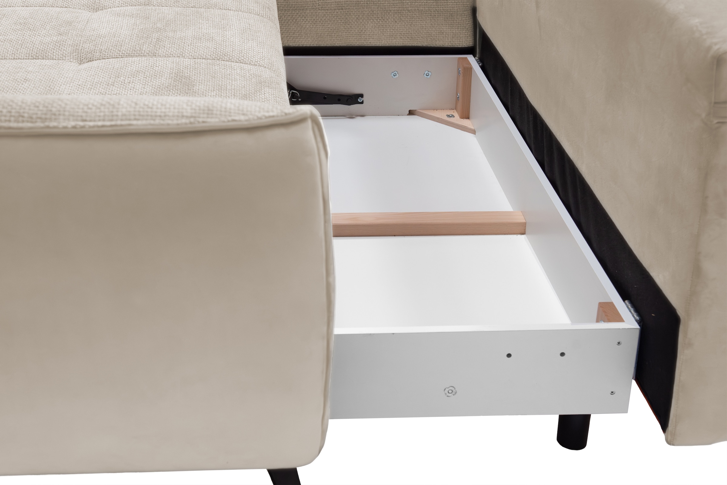 exxpo - sofa fashion Ecksofa »Midway mit einfacher Easy-Lift-Bettfunktion, bequem und modern«, inkl. Bettfunktion und praktischem Bettkasten, L-Form