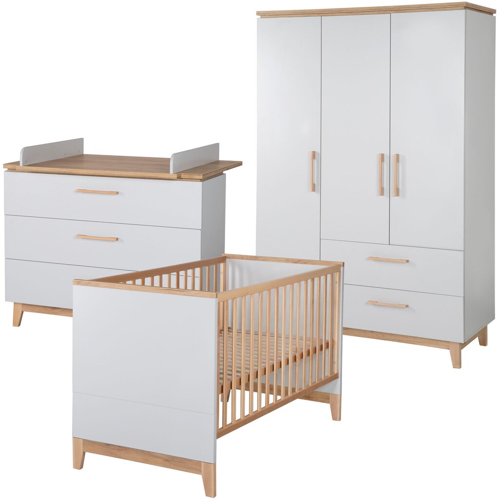 roba® Babyzimmer-Komplettset »Caro«, (Set, 3 St., Kinderbett, Schrank, Wickelkommode), mit Kinderbett, Schrank und Wickelkommode