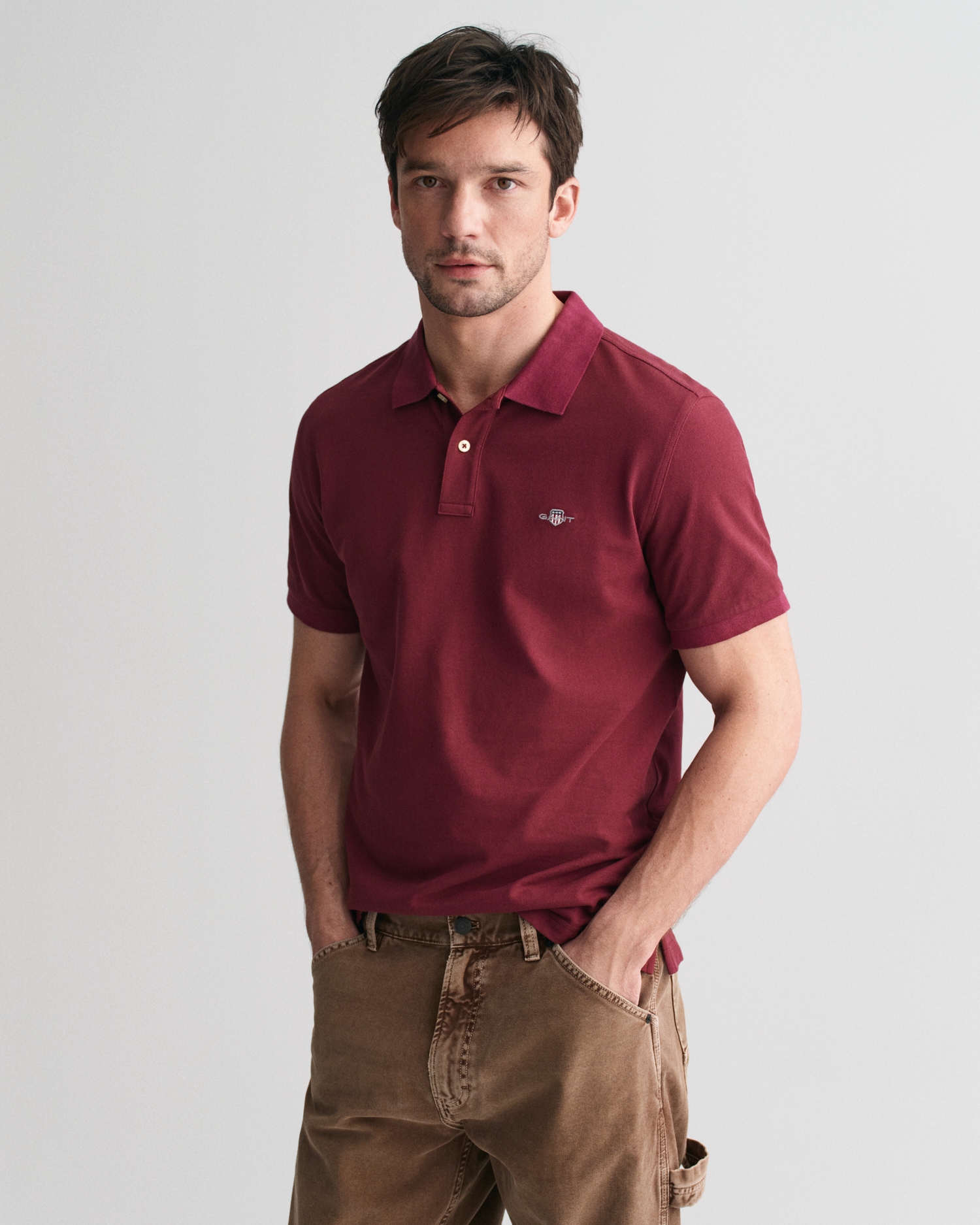 Gant Poloshirt "REG SHIELD SS PIQUE POLO", mit Logo und Flachstrickkragen 1 günstig online kaufen