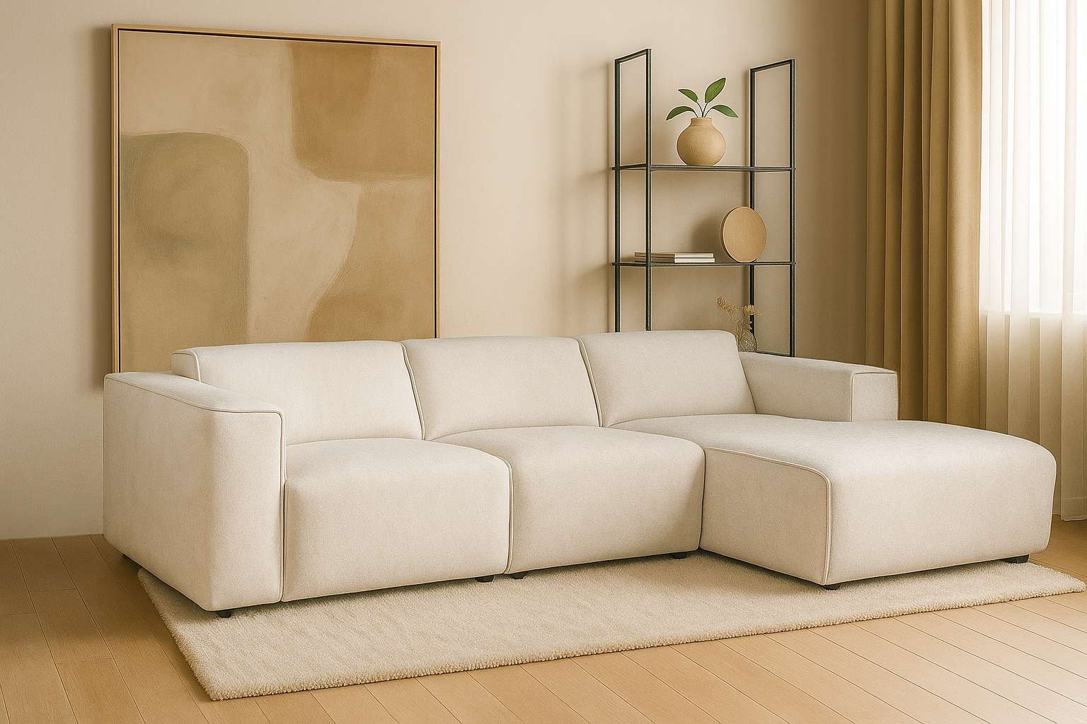 andas Ecksofa "Noord", L-Form, mit Kedernaht, Breite 281 cm, Cord, Struktur günstig online kaufen