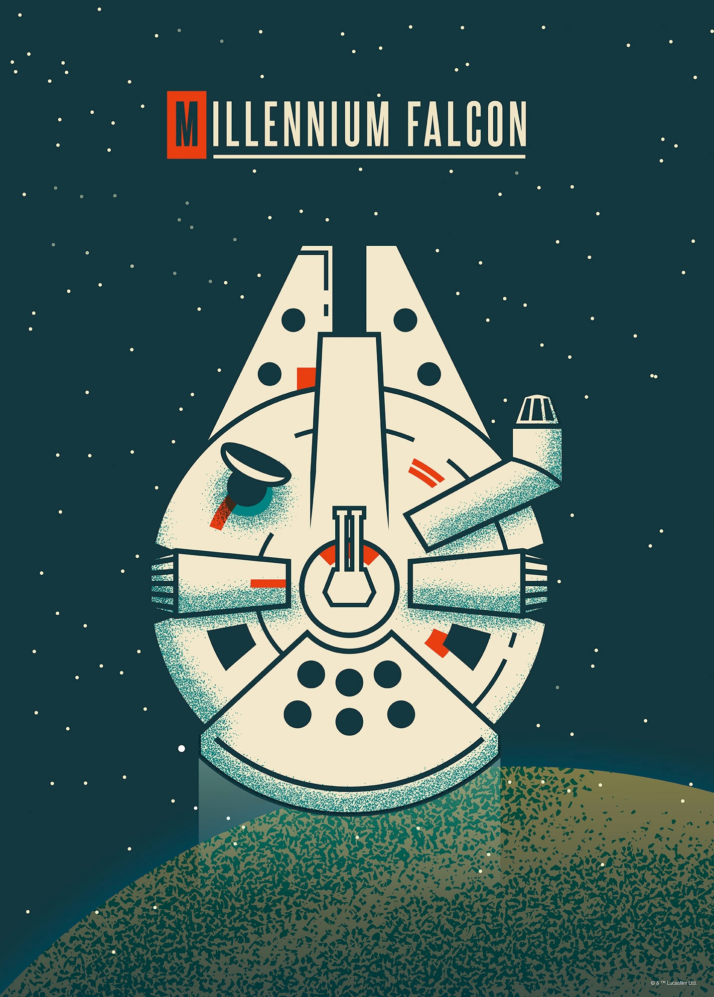 Komar Wandbild »Star Wars Geeky Millennium Falcon«, Disney, (Set, 1 St.), 30 x 40 cm (Breite x Höhe) - Kinderzimmer, Dekoration