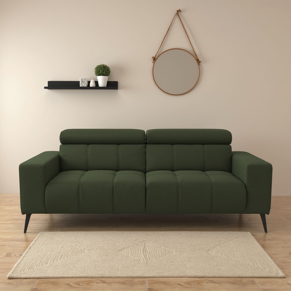 DOMO collection 2-Sitzer "Trento, mit Kufenfuß oder Einzelfuß" whlw. verstellbare Kopfteile, passend für gängige Saugroboter