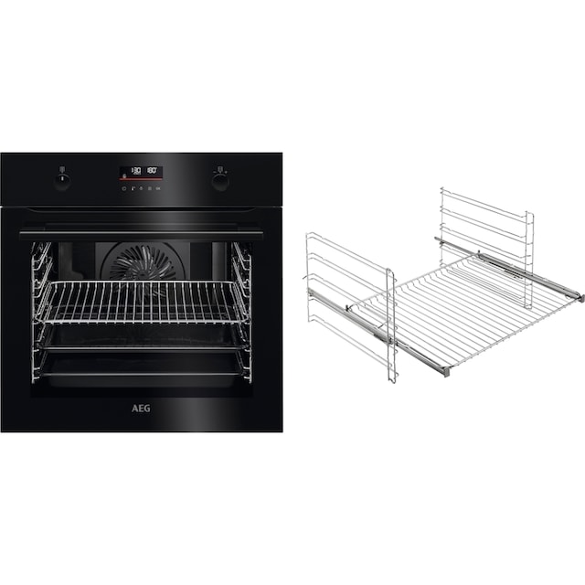 AEG Backofen »BPE535060B 944 188 762«, Serie 6000, BPE535060B 944 188 762,  mit 1-fach-Teleskopauszug, Pyrolyse-Selbstreinigung auf Rechnung | BAUR