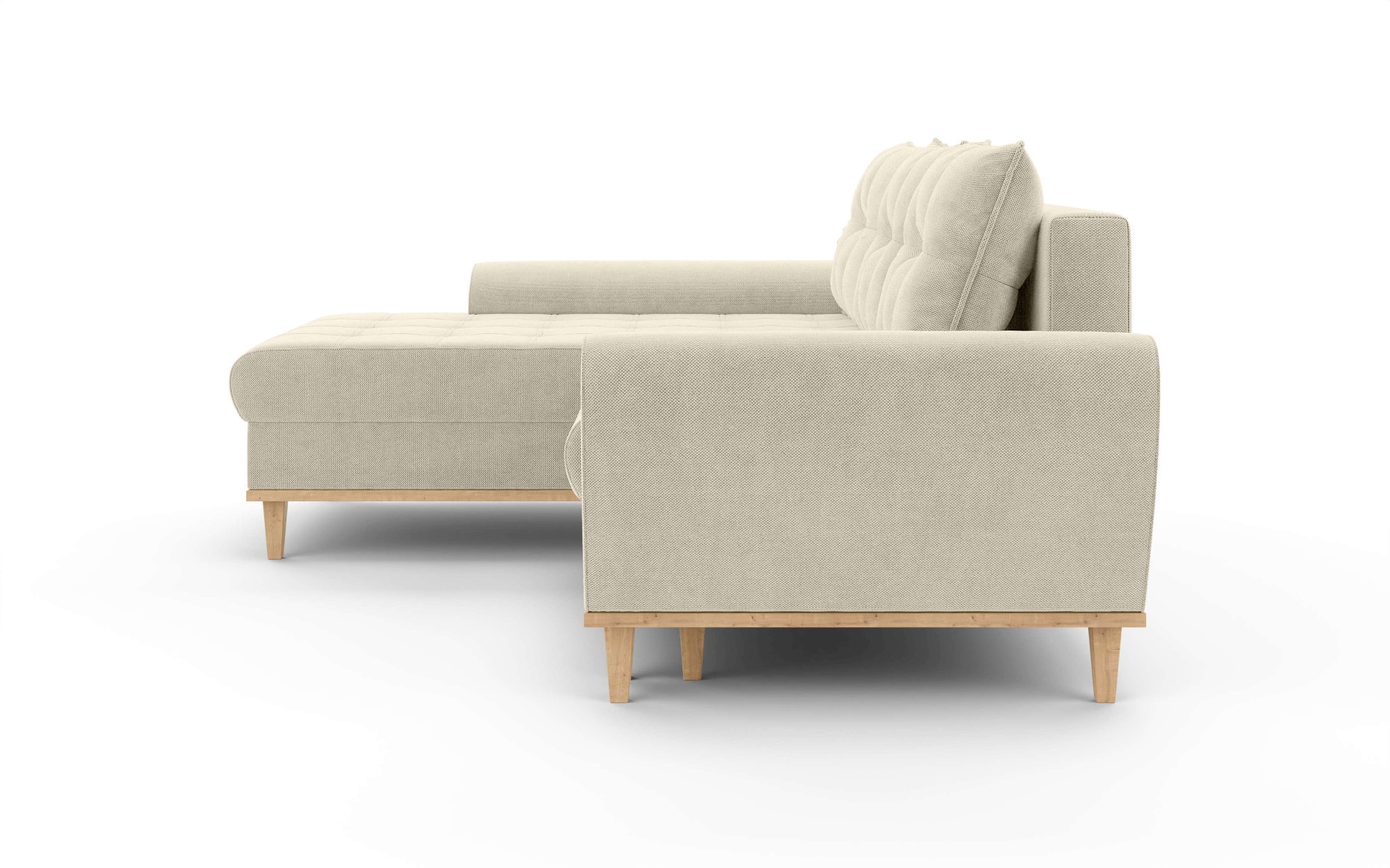 Home affaire Ecksofa »Ahrdorf mit Bettfunktion und Bettkasten, Maße: B/H/T 268/86/175 cm«, L-Form mit 3 Rückenkissen und moderne gerundete Armlehnen