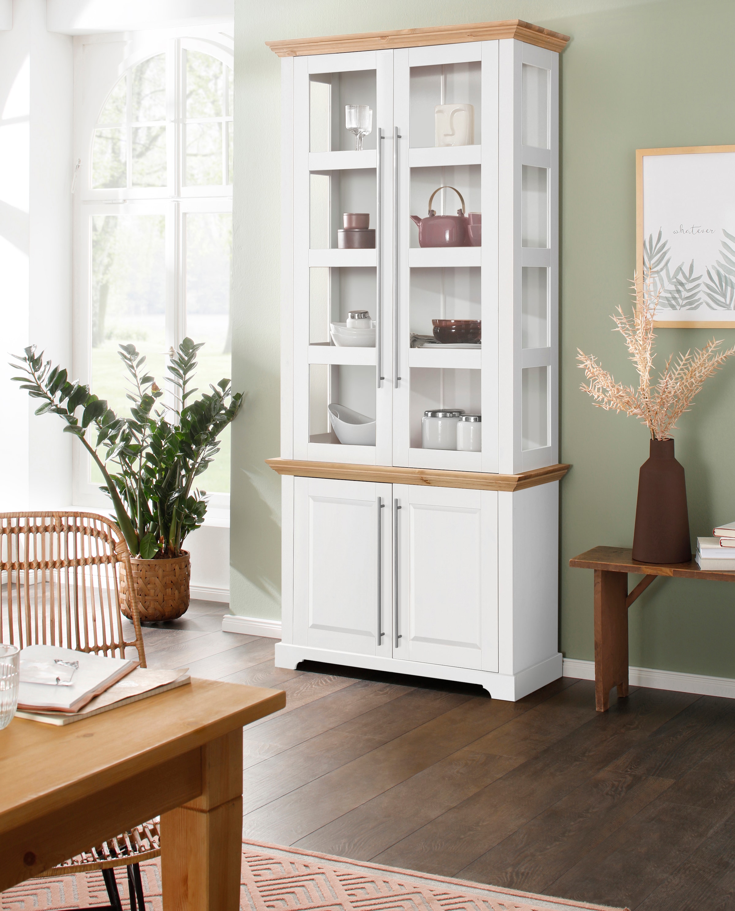 OTTO home Vitrine "Meliss" aus massiver Kiefer, FSC zertifiziert, Breite 94 günstig online kaufen