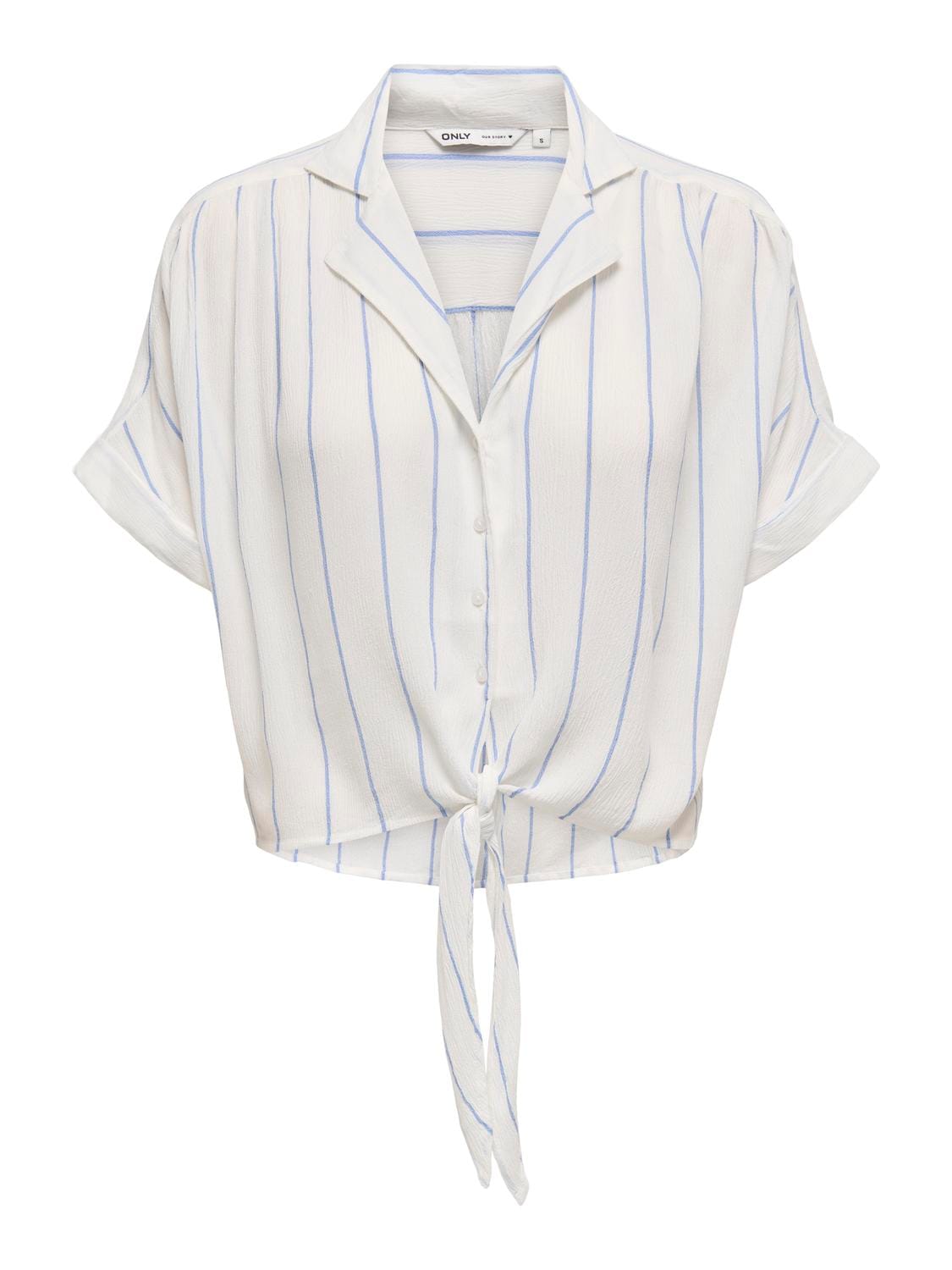 ONLY Kurzarmbluse »ONLPAULA LIFE S/S TIE SHIRT WVN NOOS« Viskose, regular fit
