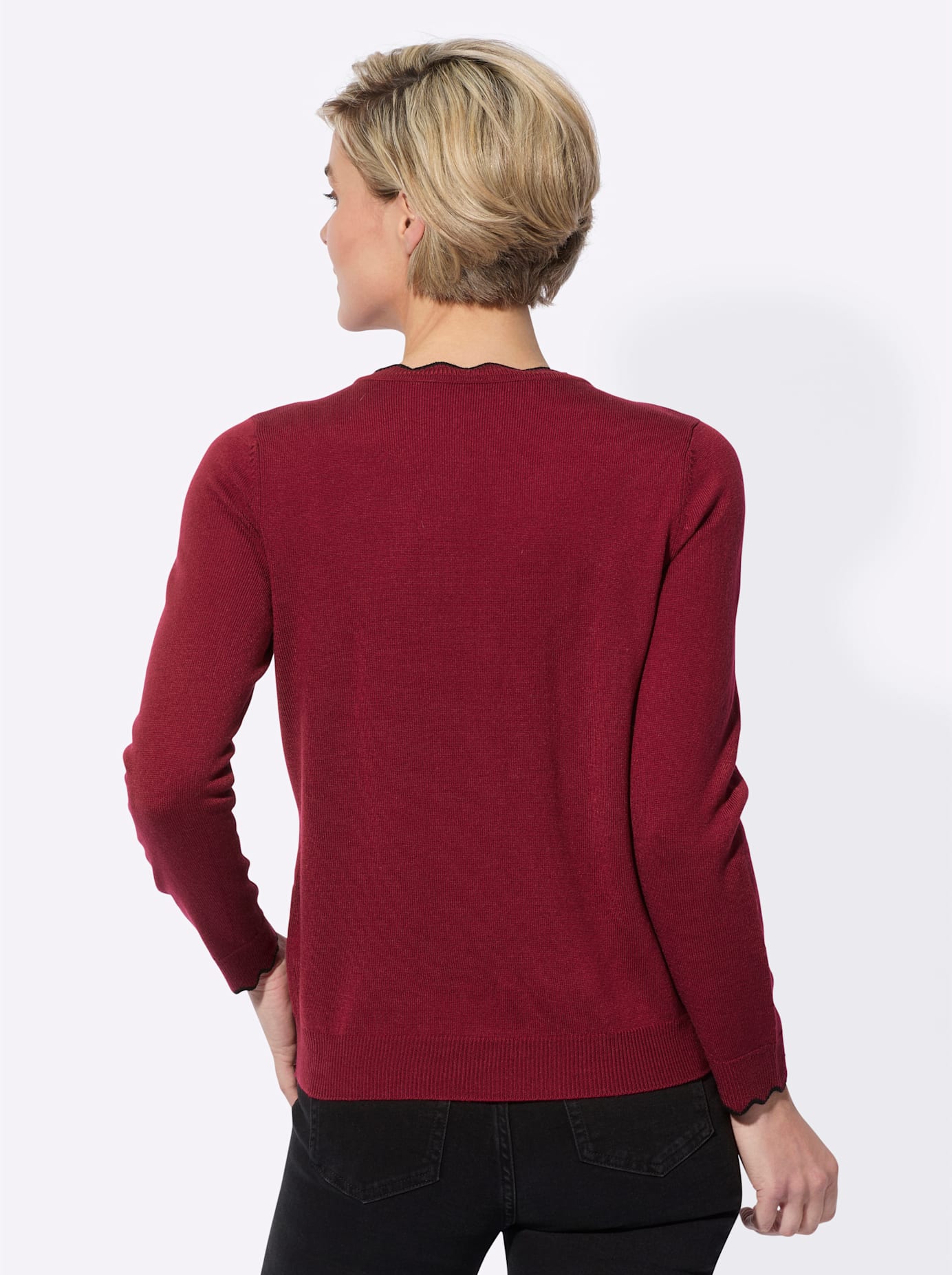 Thumbnail - Classic Basics V-Ausschnitt-Pullover "Feinstrick-Pullover"