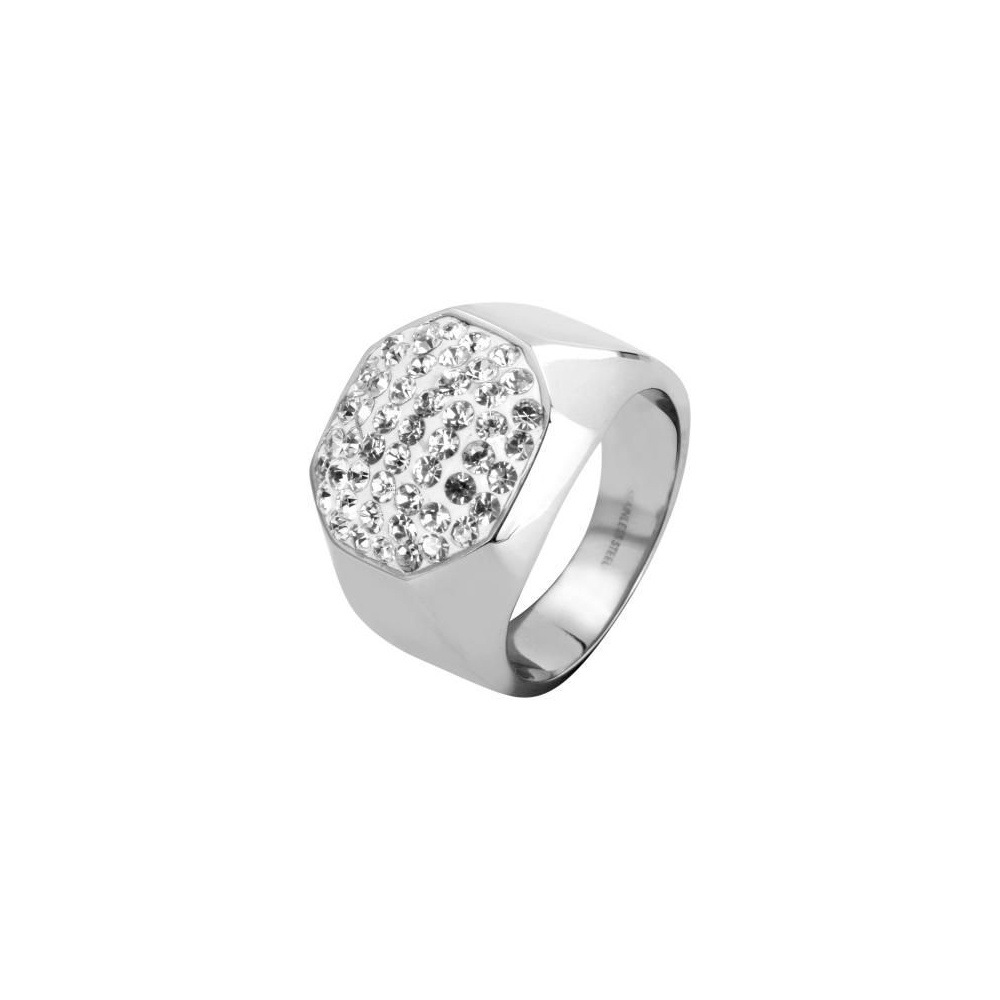 Adelia´s Fingerring »Damen Ring aus Edelstahl mit Strass Steinchen«