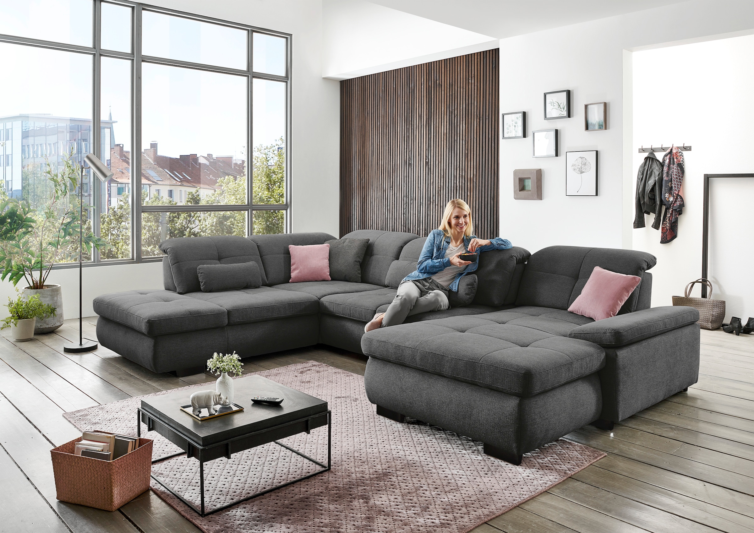Die PlanBar Ecksofa »MP-IN16012 L-Form, mit Kaltschaum-Polsterung«, inkl. Sitztiefenverstellung wahlweise mit weiteren Funktionen
