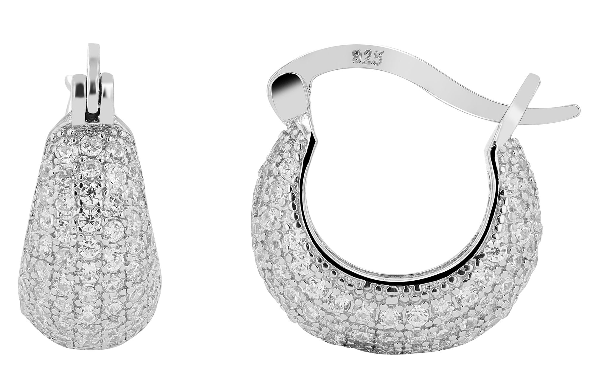 Adelia´s Paar Creolen "Damen Ohrringe – Creole aus 925 Silber mit Zirkonia" günstig online kaufen