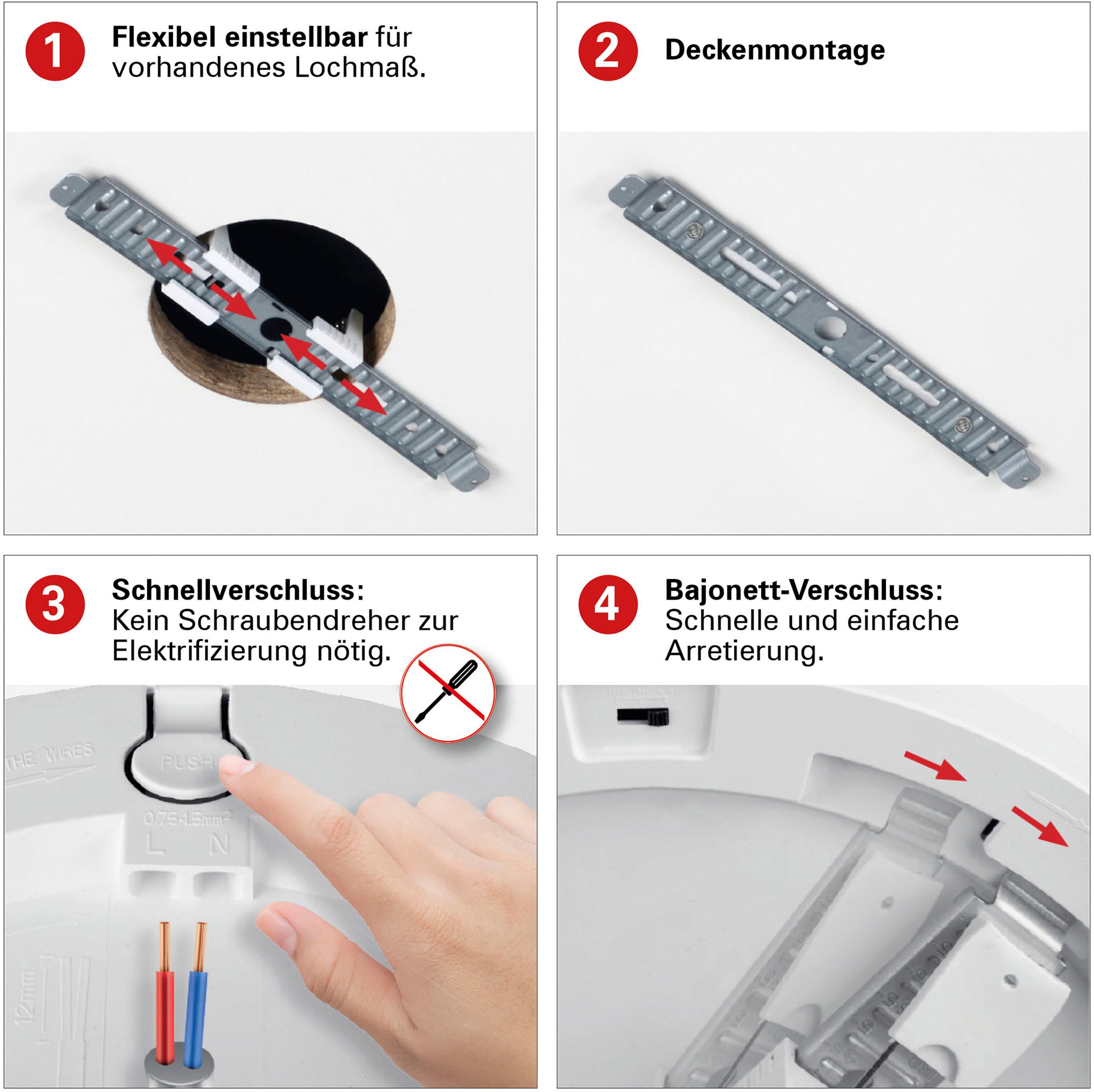 näve LED Deckenleuchte »Bonus«, 1 flammig, Leuchtmittel LED-Modul | LED fest integriert, 4 Lichtfarben, 2-in-1-Optik,Ring chrome magetisch abnehmbar