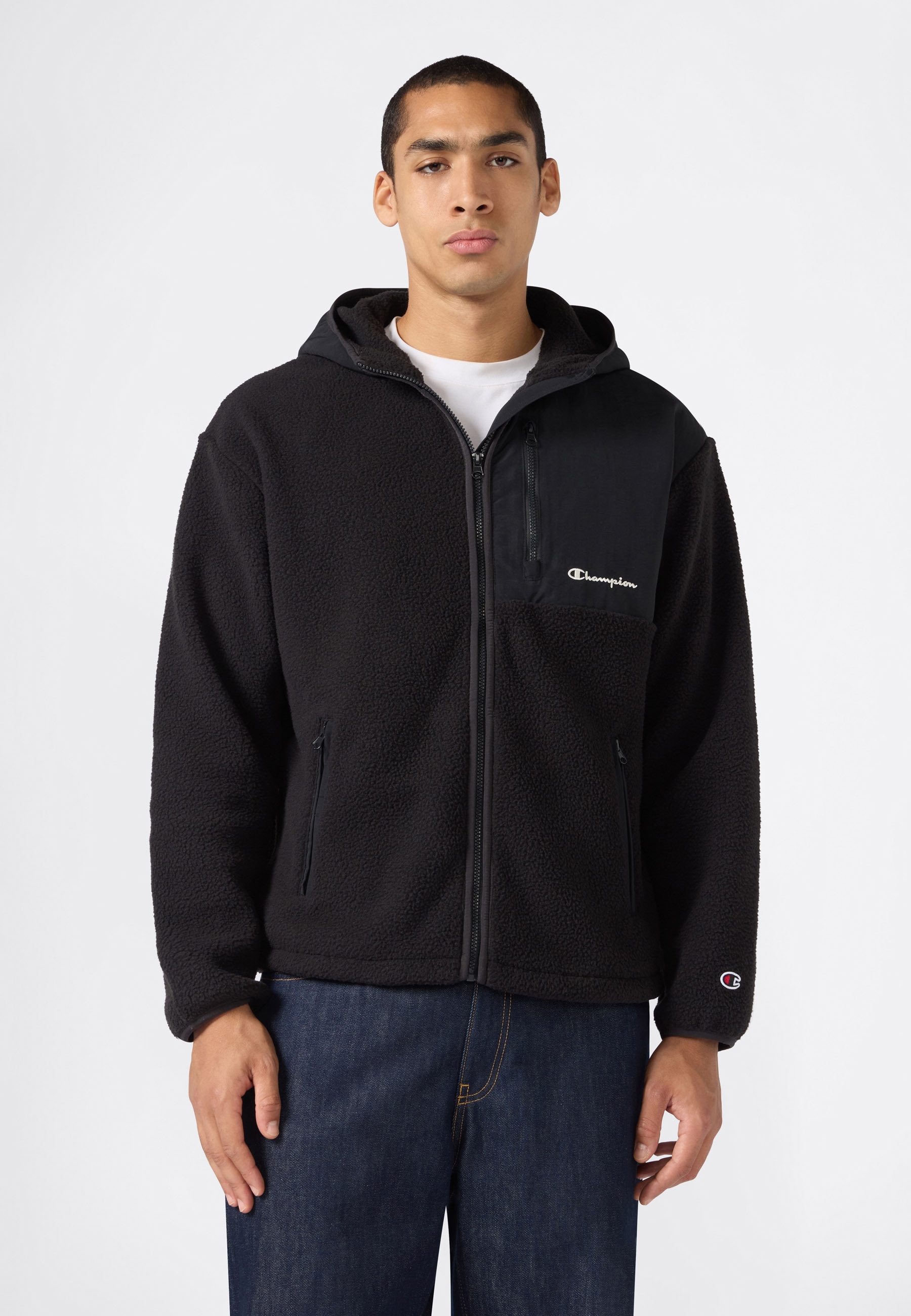 Champion Kapuzensweatjacke "SPORTWEAR ZIP-UP HOODIE Relax Fit Polar" mit Taschen und Logostickereien