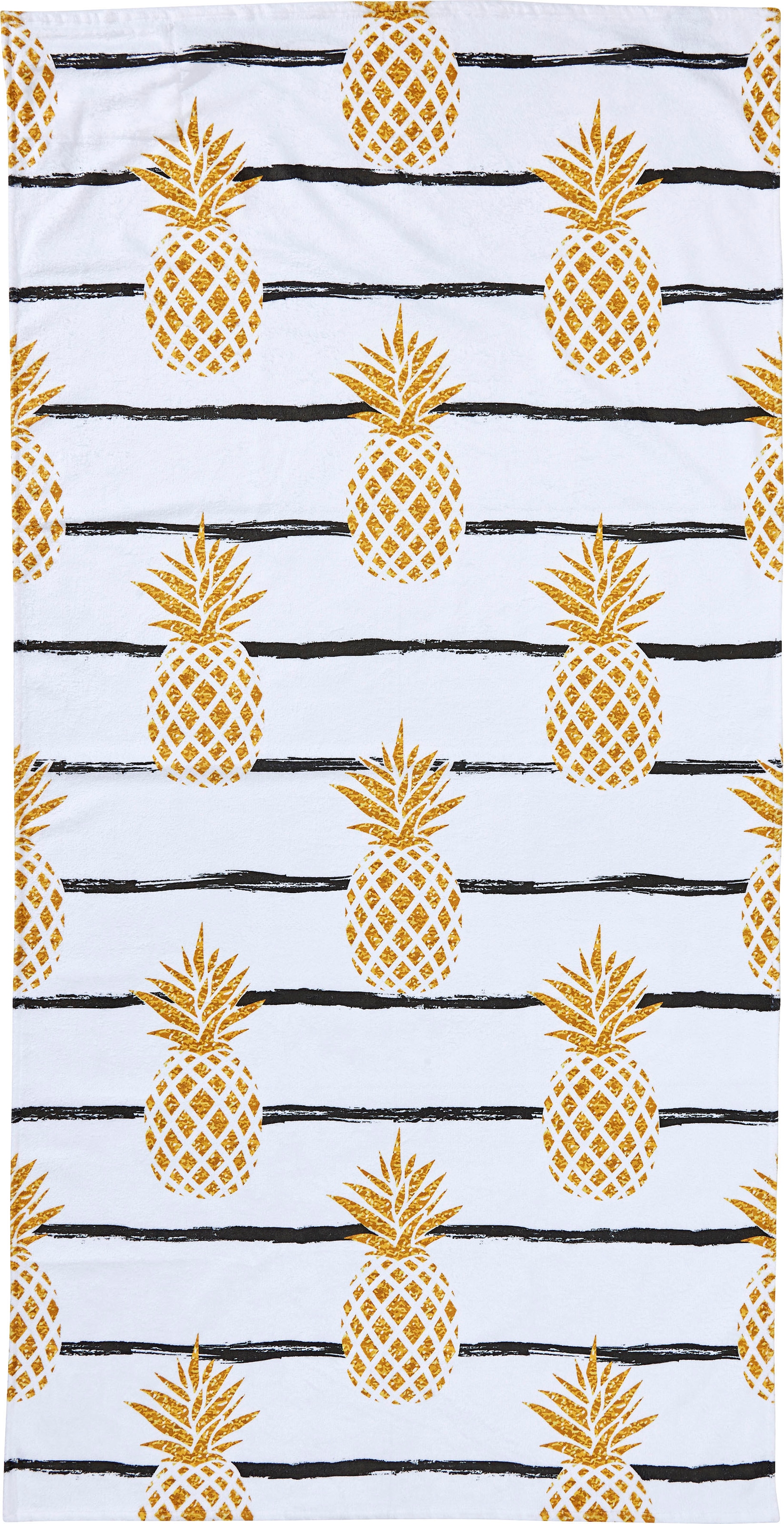 done. Strandtuch "Pineapple", (1 St., Strandtuch 90 x 180 cm), mit Ananas Motiv, eingenähte Reisverschluss-Tasche für We