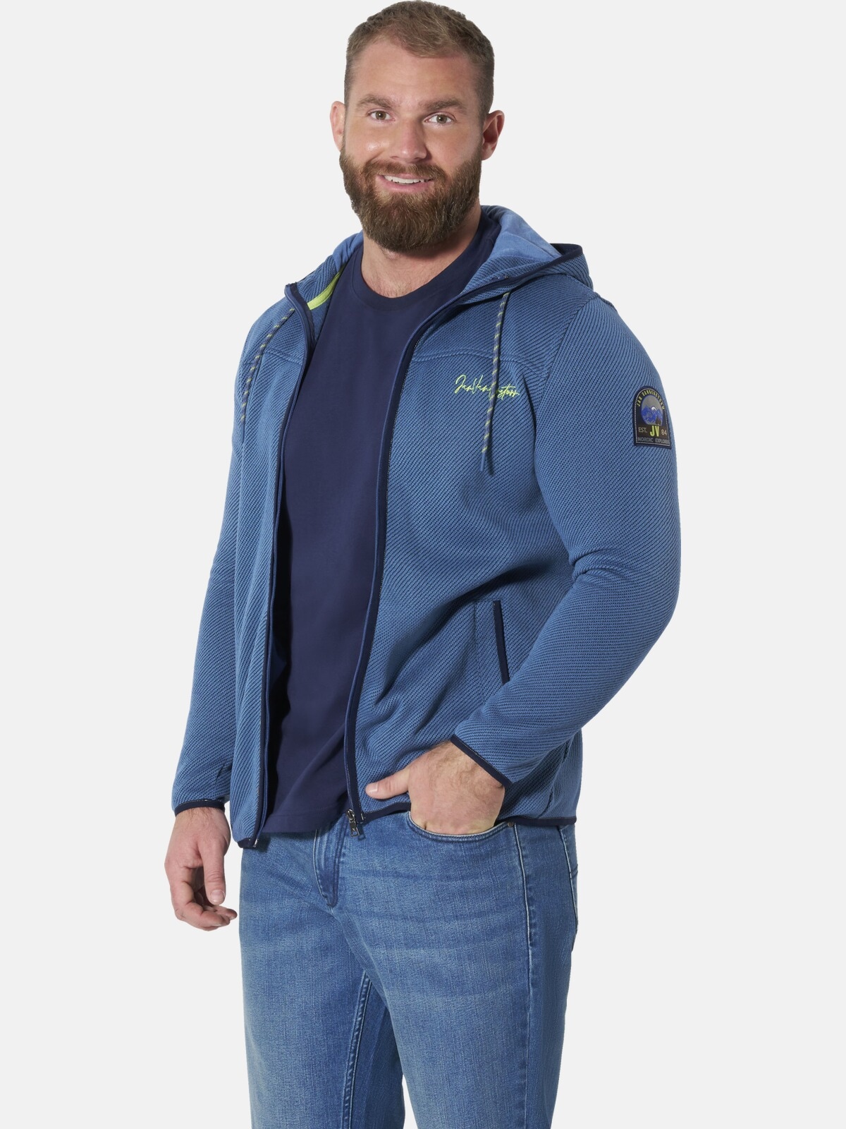Jan Vanderstorm Kapuzensweatjacke »Strickfleecejacke AHARE«