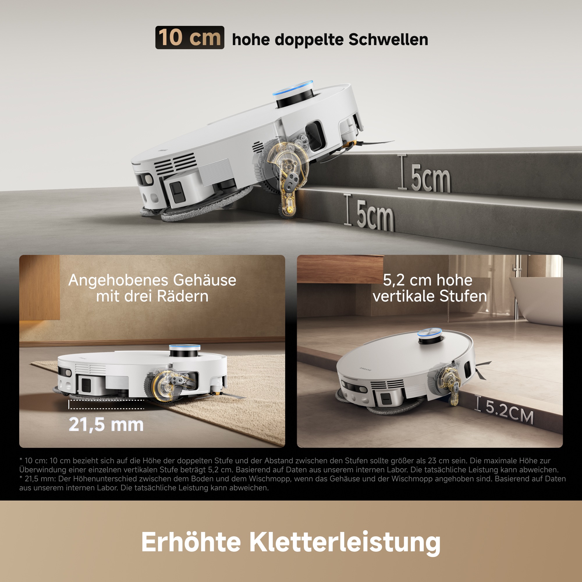 Dreame Saugroboter »X60 Pro Ultra Complete« 42.000 Pa , Multi-Wischmopp, KI-Dual-Kamera