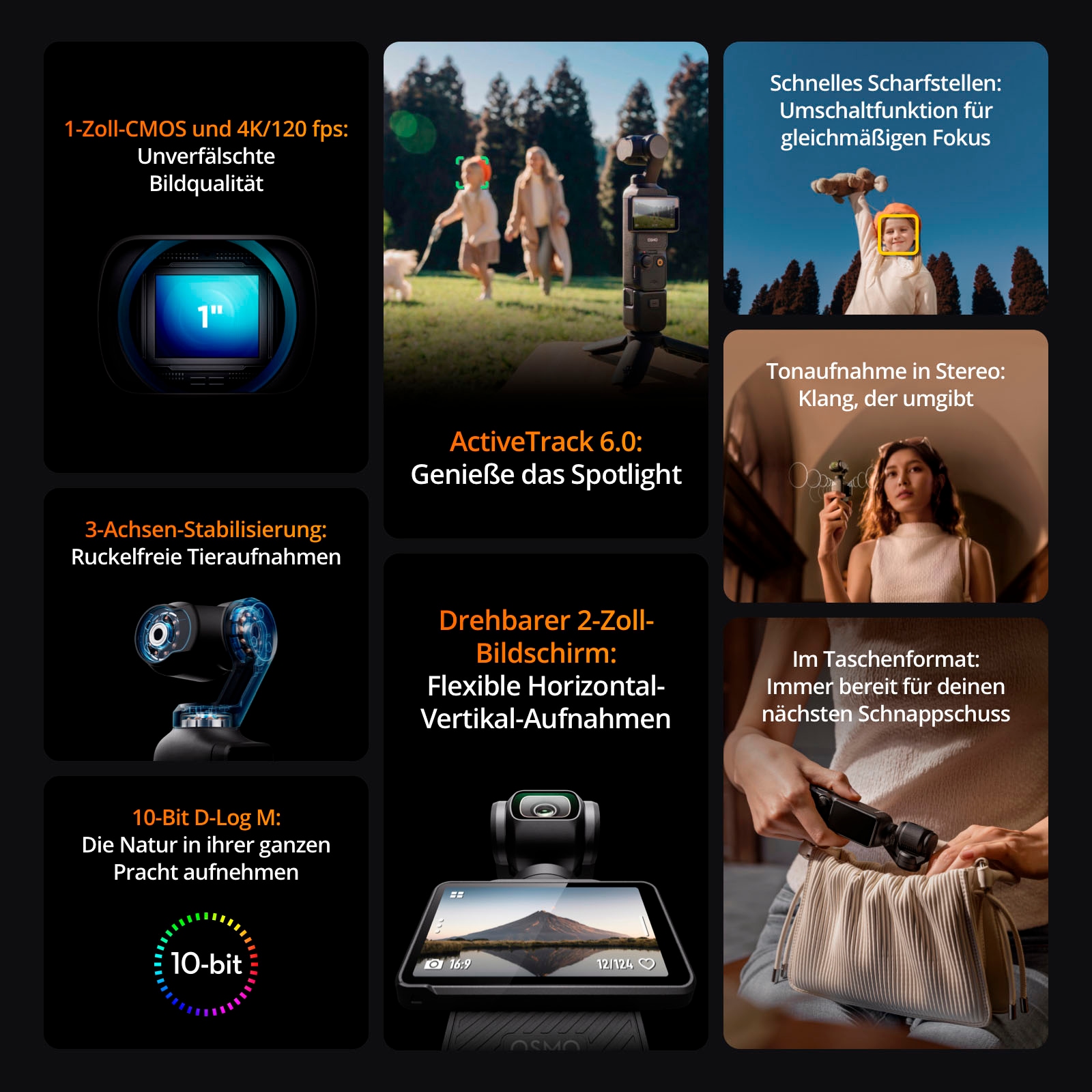DJI Camcorder »Osmo Pocket 3« 4K Ultra HD Bluetooth