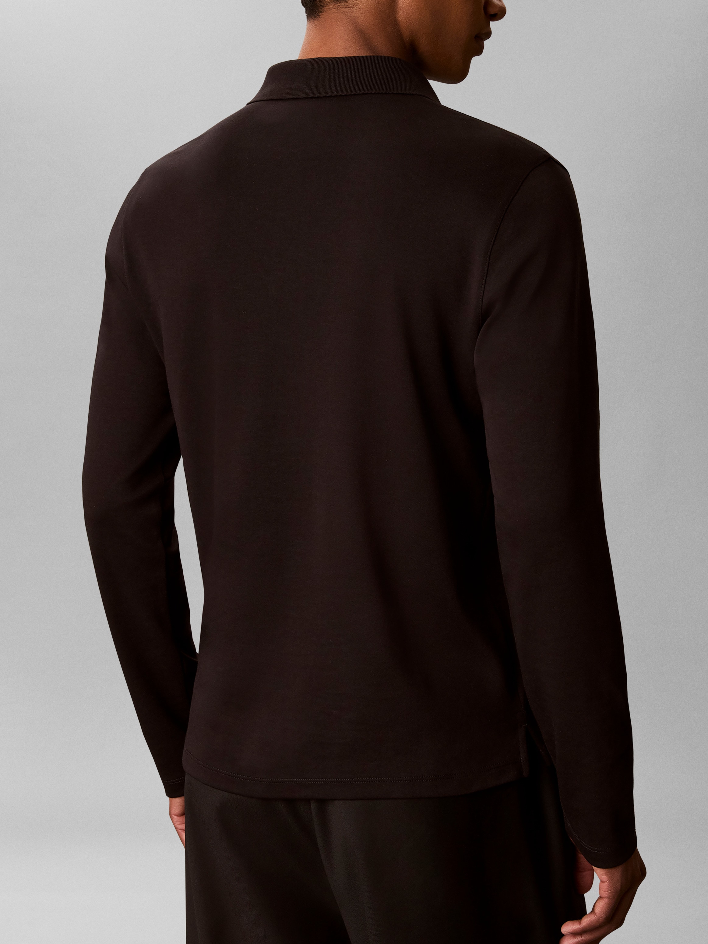 Calvin Klein Langarm-Poloshirt Polokragen, Slim Fit, reine Baumwolle