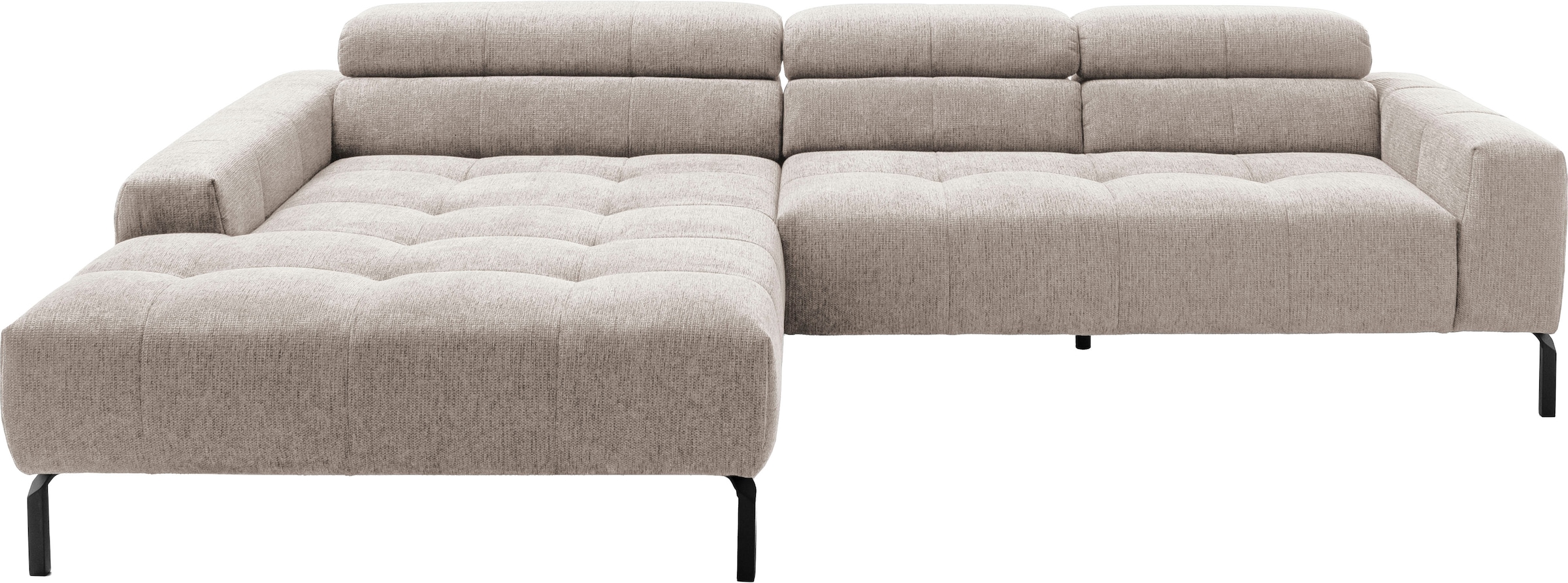 Home affaire Ecksofa "Claya Move, L-Form, Kopf- & Rückenverstellung, Breite 293 cm" Moderne Steppung, weicher Polsteraufbau & saugroboterfreundliche Höhe