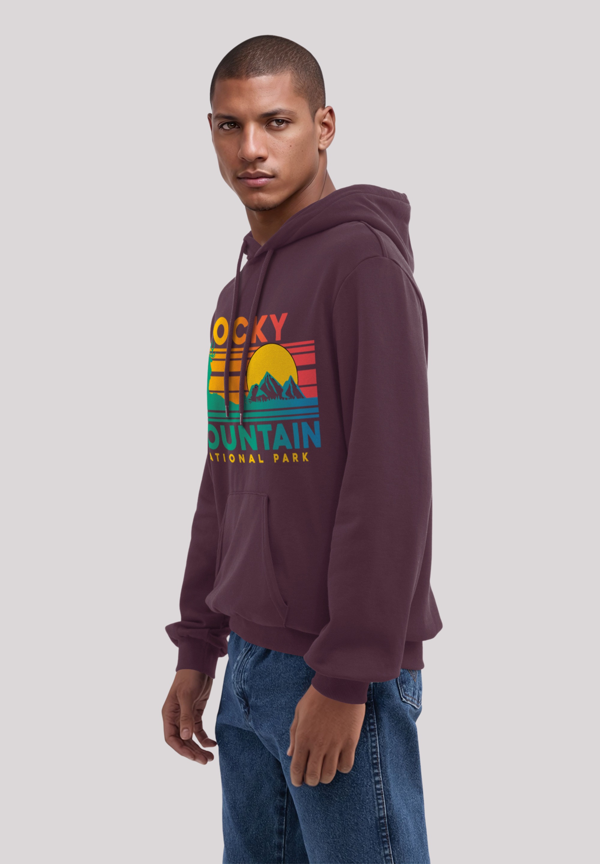 F4NT4STIC Kapuzenpullover »US National Parks Rocky Mountain Sunset«, Premium Qualität
