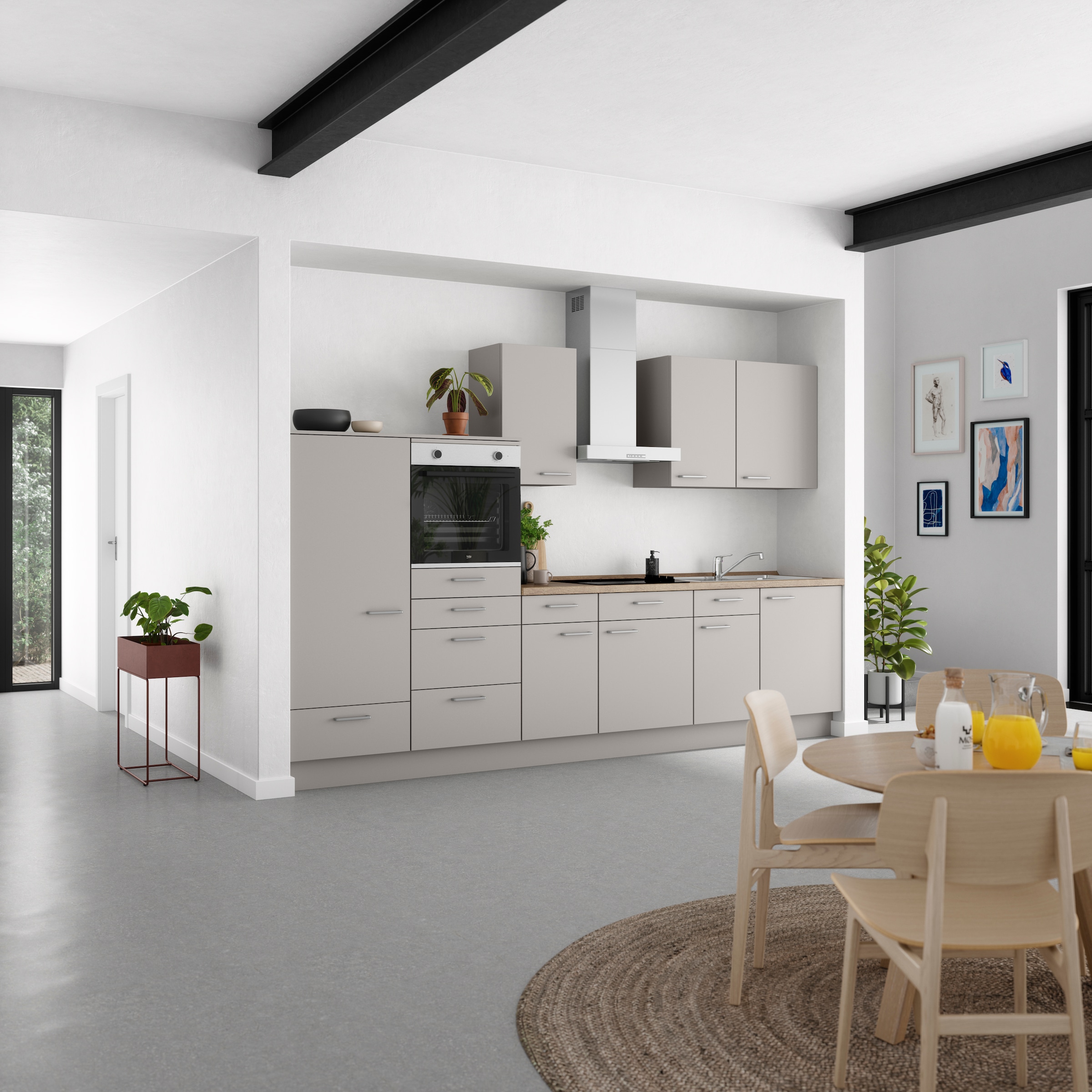 nobilia® Küchenzeile »"Touch I"«, vormontiert, Ausrichtung wählbar, Breite 330 cm, wahlw. mit E-Geräten