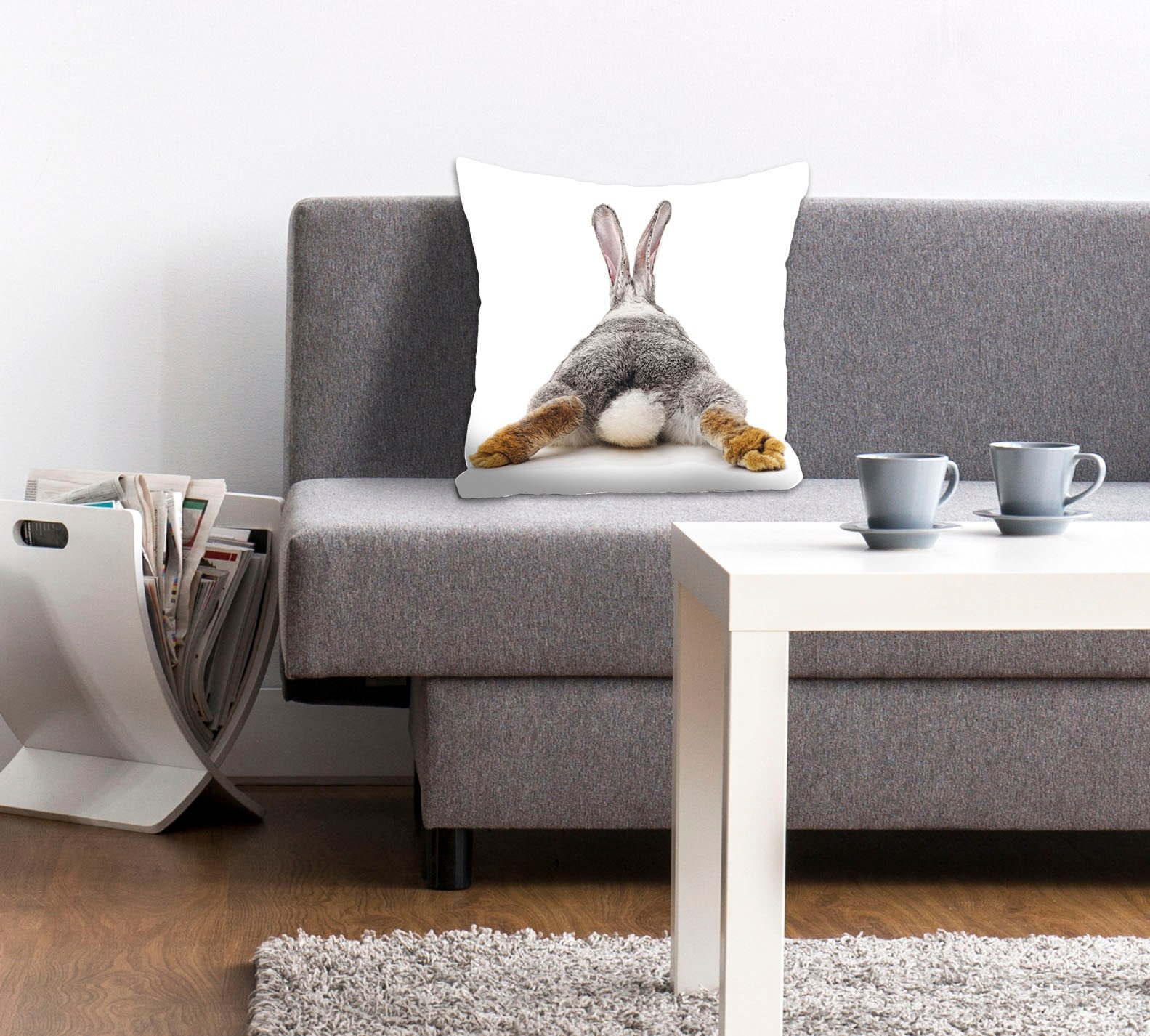 queence Dekokissen "Rabbit Tail" mit einem Hasenschwanz günstig online kaufen