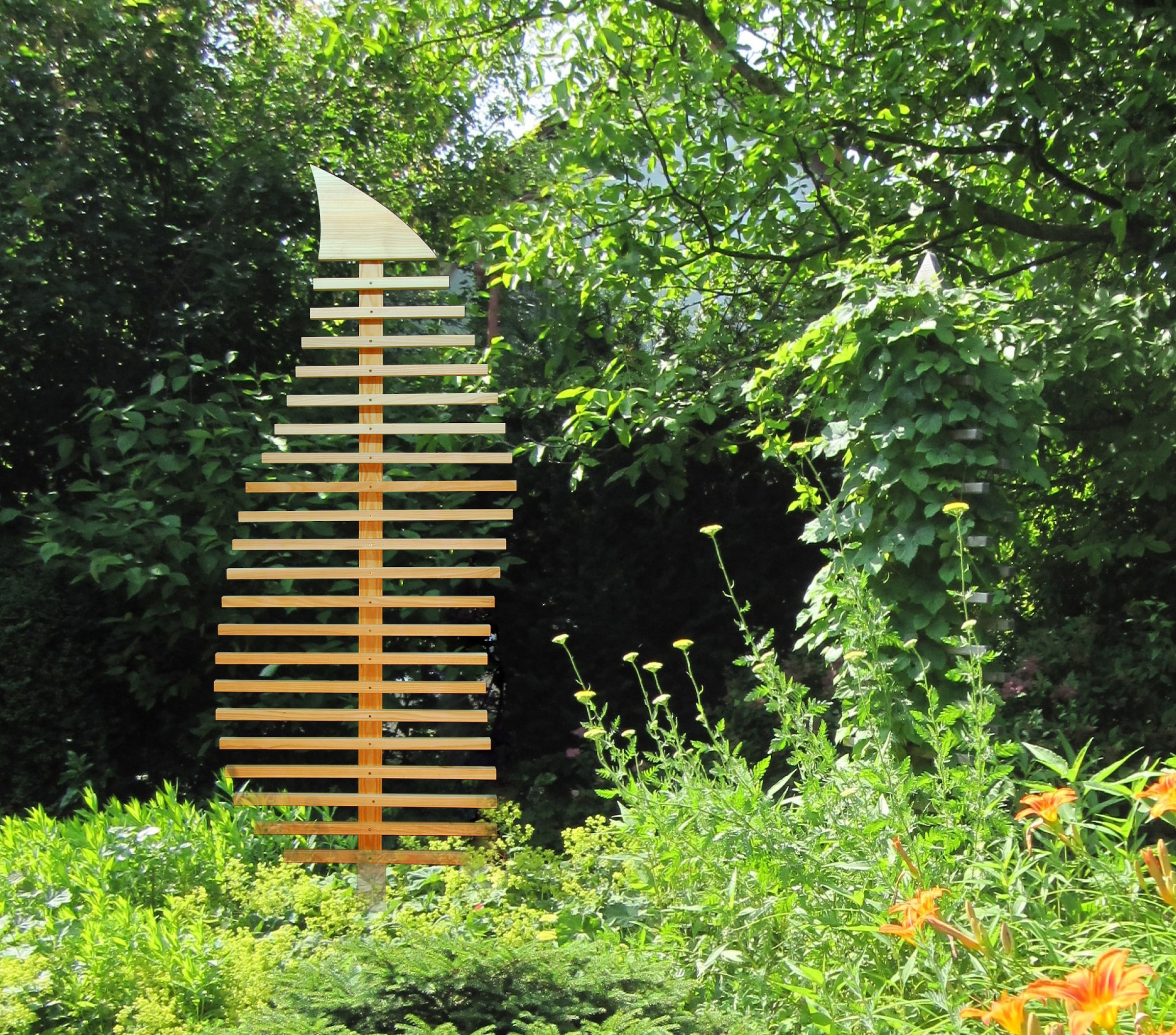 dobar Rankhilfe »Großes Design-Rankgerüst "Fraxinus-Blatt"« Rankhilfe 76x6,5x186cm, Metall-Erdspieß 7x7x75cm