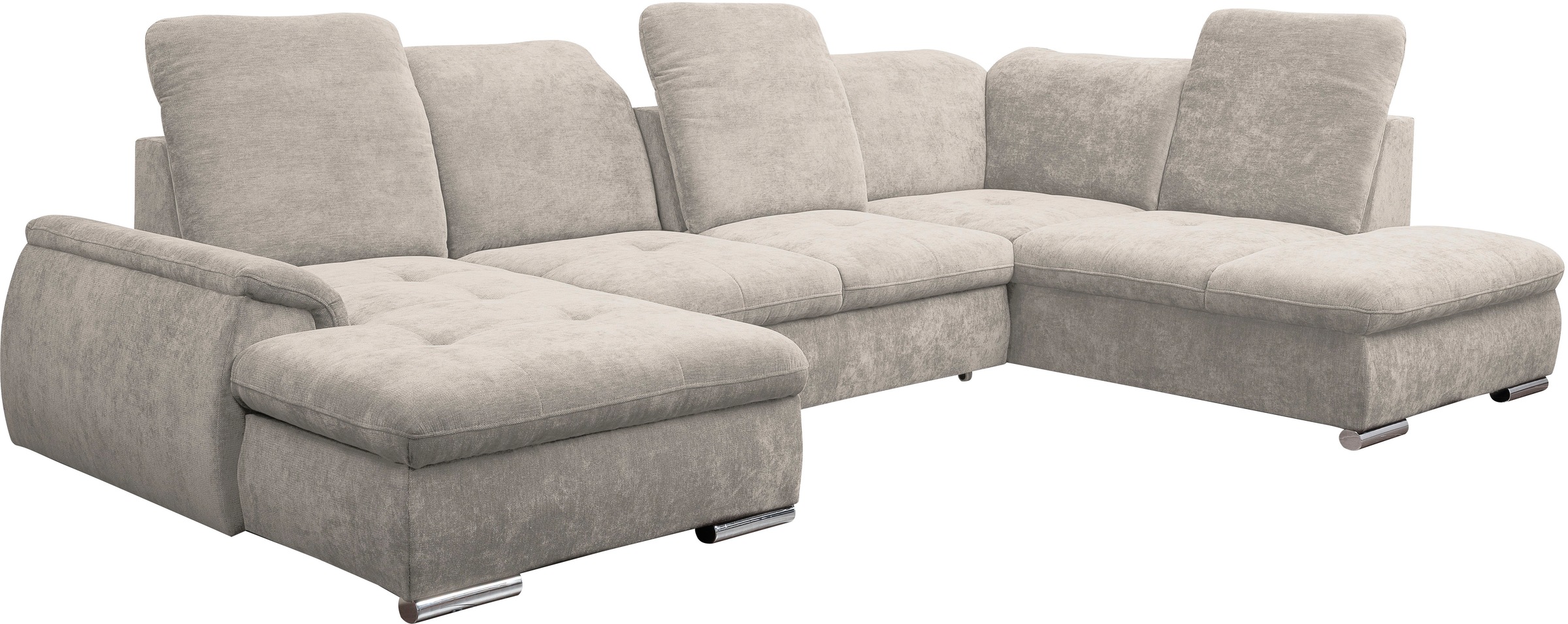 Wohnlandschaft WERK2 "Pula, modern, funktionell und gemütlich", natur, B:356cm H:105cm T:237cm, 100% Polyester, Sofas, Wohnlandschaft, verstellbare Kopfteile, mit Schlaffunktion und Bettkasten 6