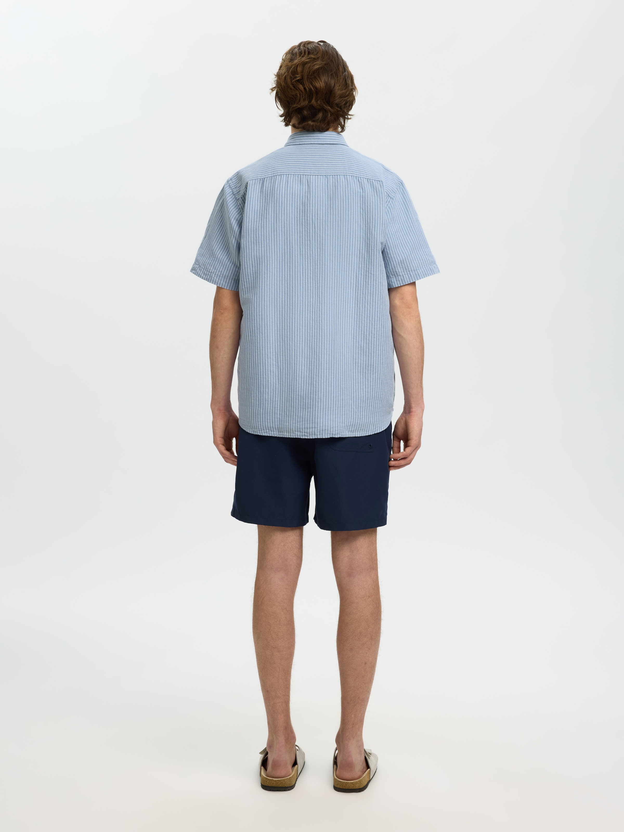 SELECTED Langarmhemd »SLHREGCLAY LINENBLEND SS SHIRT CLA NOOS« Materialmix, regular fit