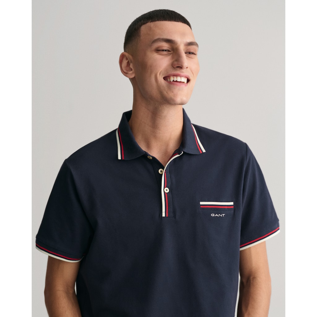 Gant Poloshirt »2-COL TIPPING SS PIQUE POLO«, mit Randstreifen in 2 Farben am Kragen und Ärmel