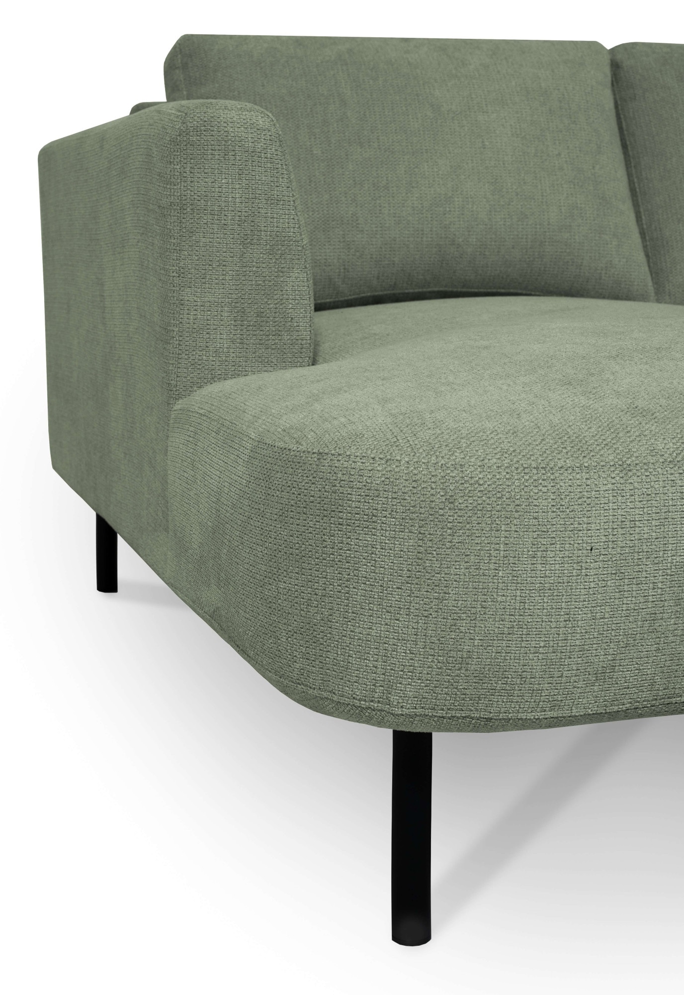 Places of Style Wohnlandschaft »Cesola«, in weichem Chenille-Stoff, Breite 327 cm, mit schwarzen Metallfüßen