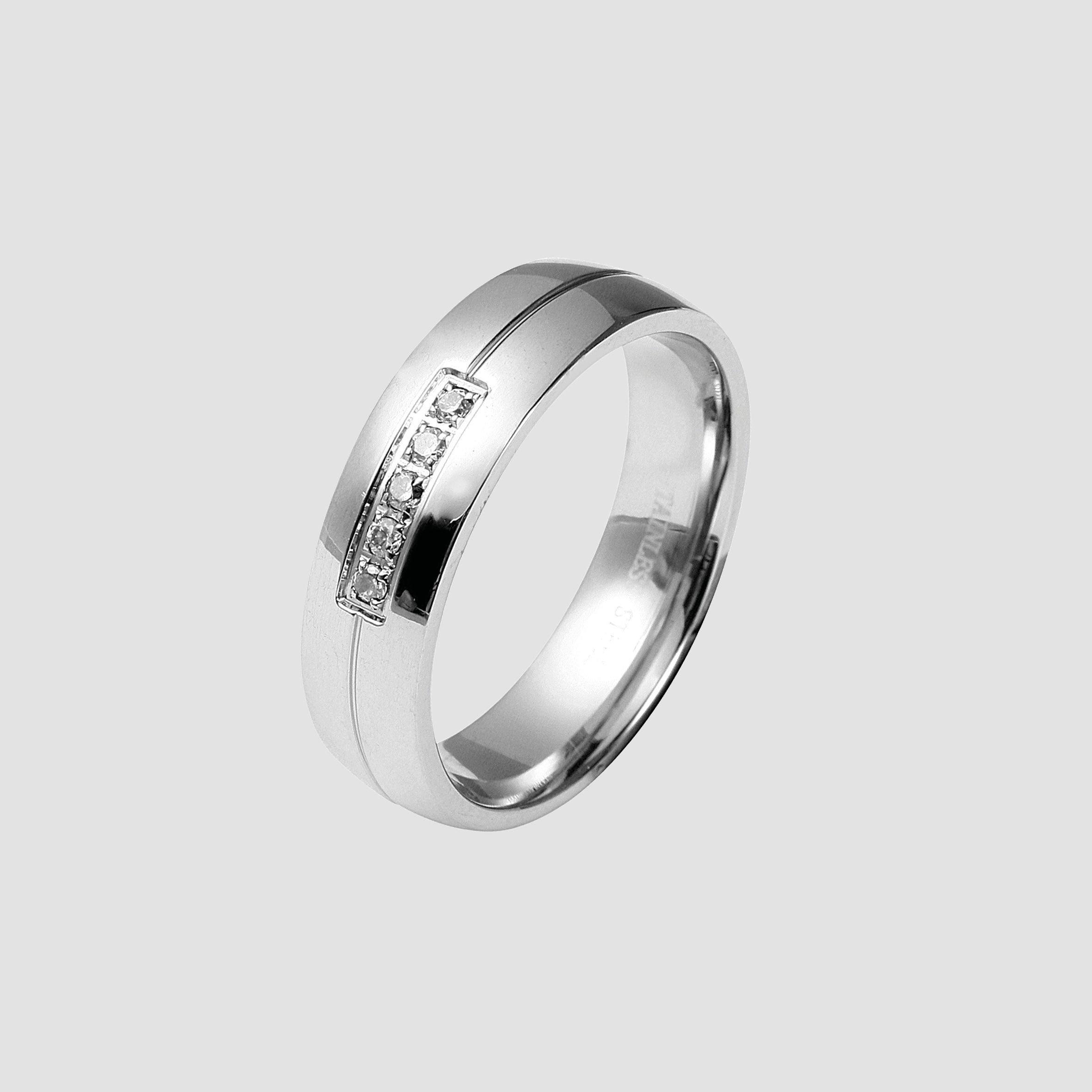 Fingerring ADELIA´S "Damen Ring aus Edelstahl mit Strass Steinchen" Gr. 58, silber, Fingerringe, Damen, 58, Edelstahl, Fingerring