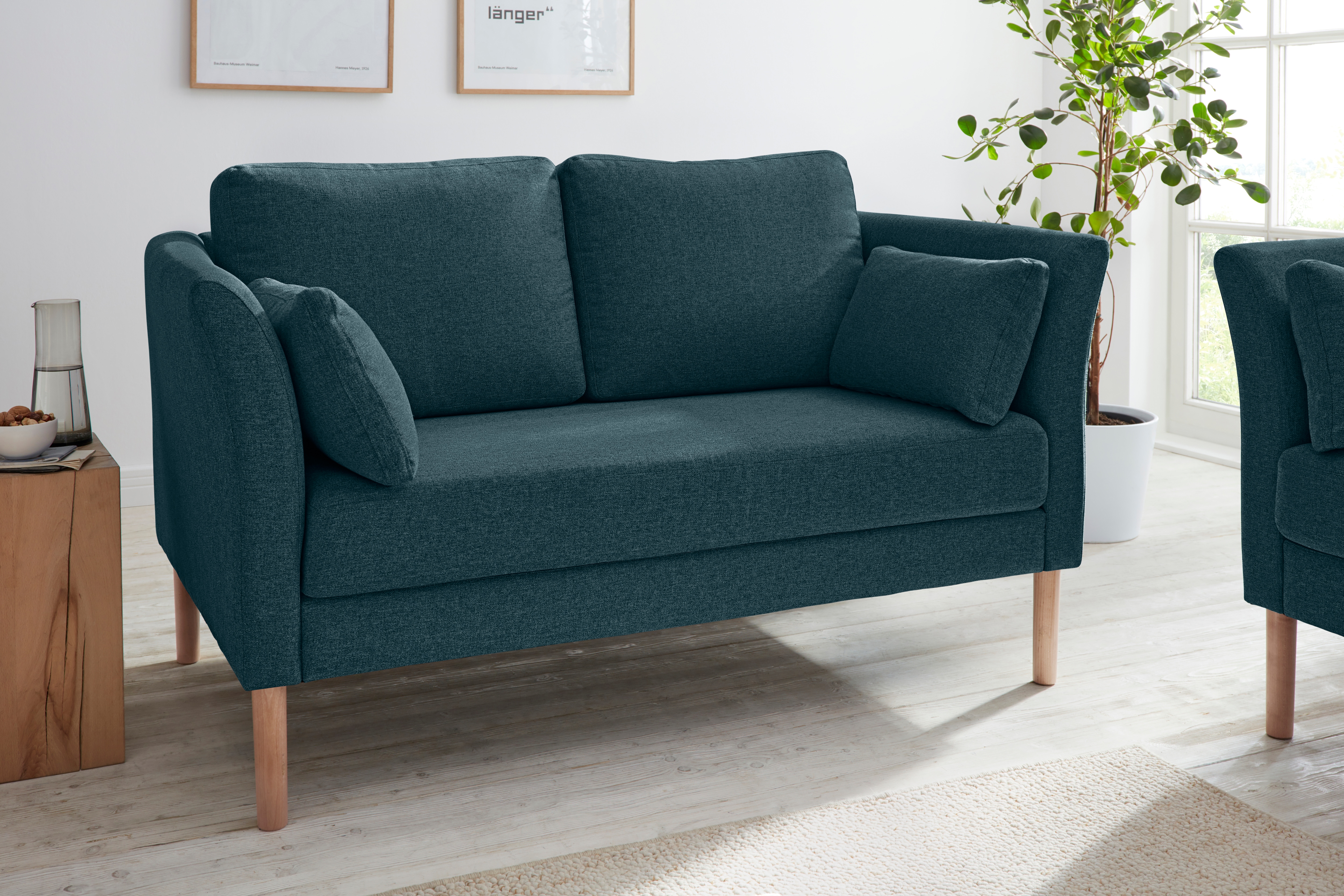 andas 2-Sitzer "Grenzda" Füße aus Massivholz, Breite 152 cm