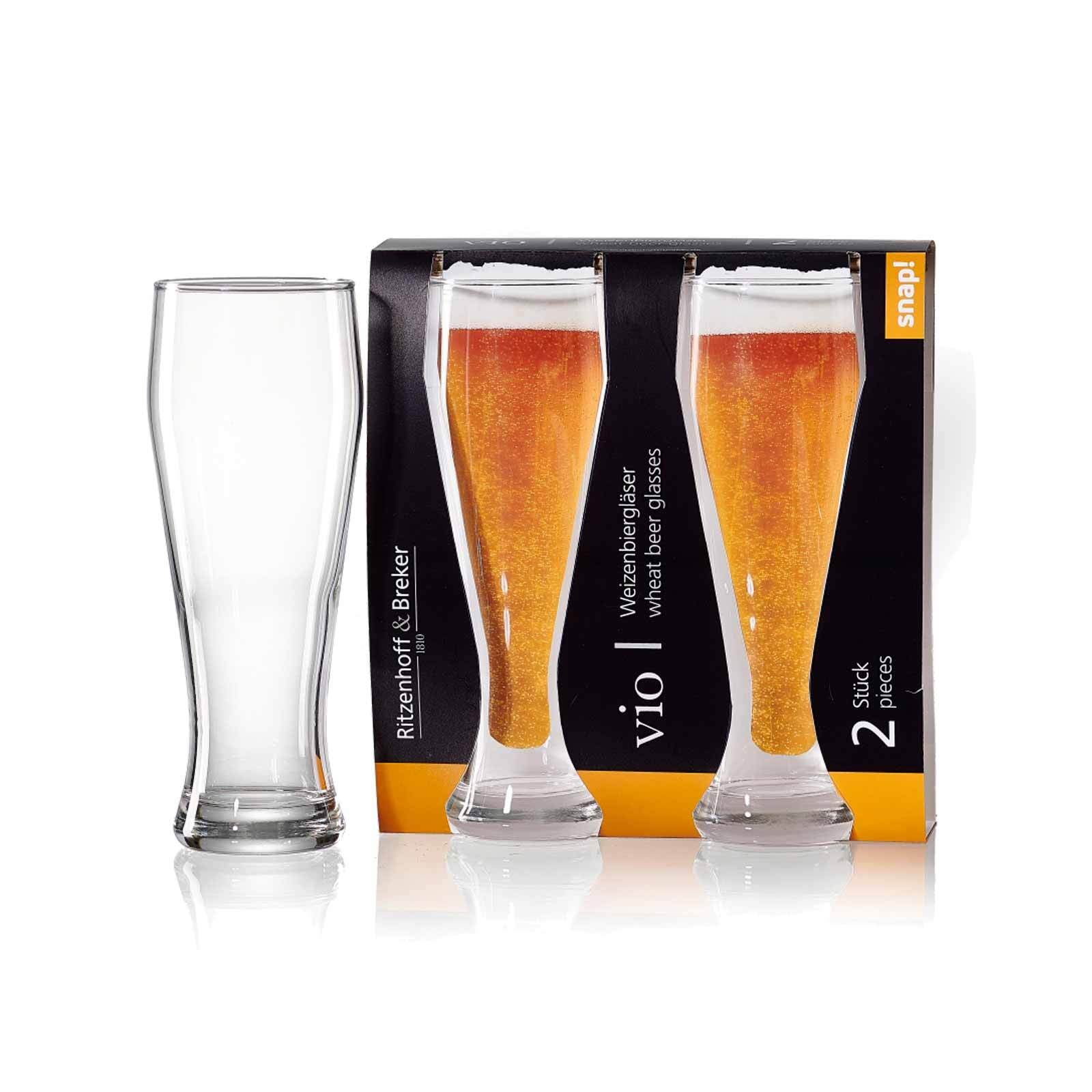 Ritzenhoff & Breker Bierglas »Weizenbiergläser Vio 500 ml 2er Set transparent« Spülmaschinengeeignet