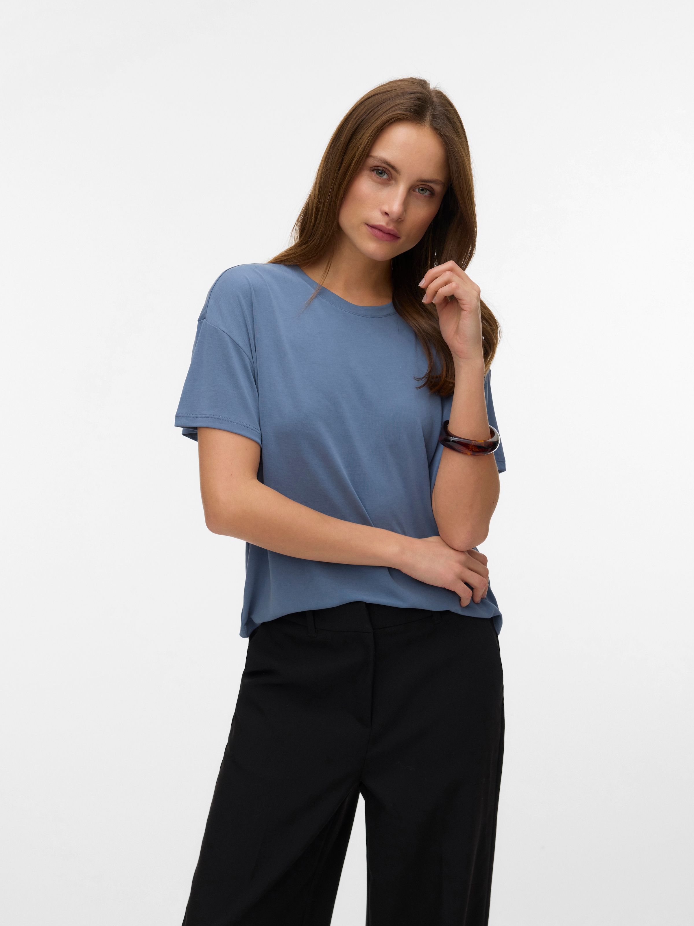 Vero Moda Kurzarmshirt "VMFILLI 2/4 TEE JRS NOOS" Materialmix, relaxed fit günstig online kaufen