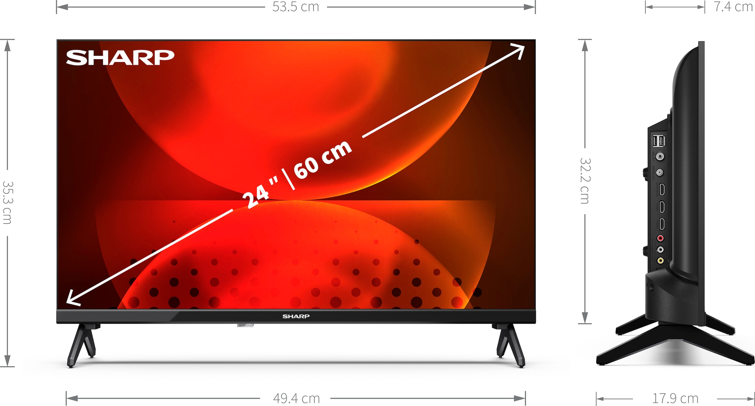 Sharp LED-Fernseher »1T-C24FHx«, HD ready, Smart-TV-Android TV